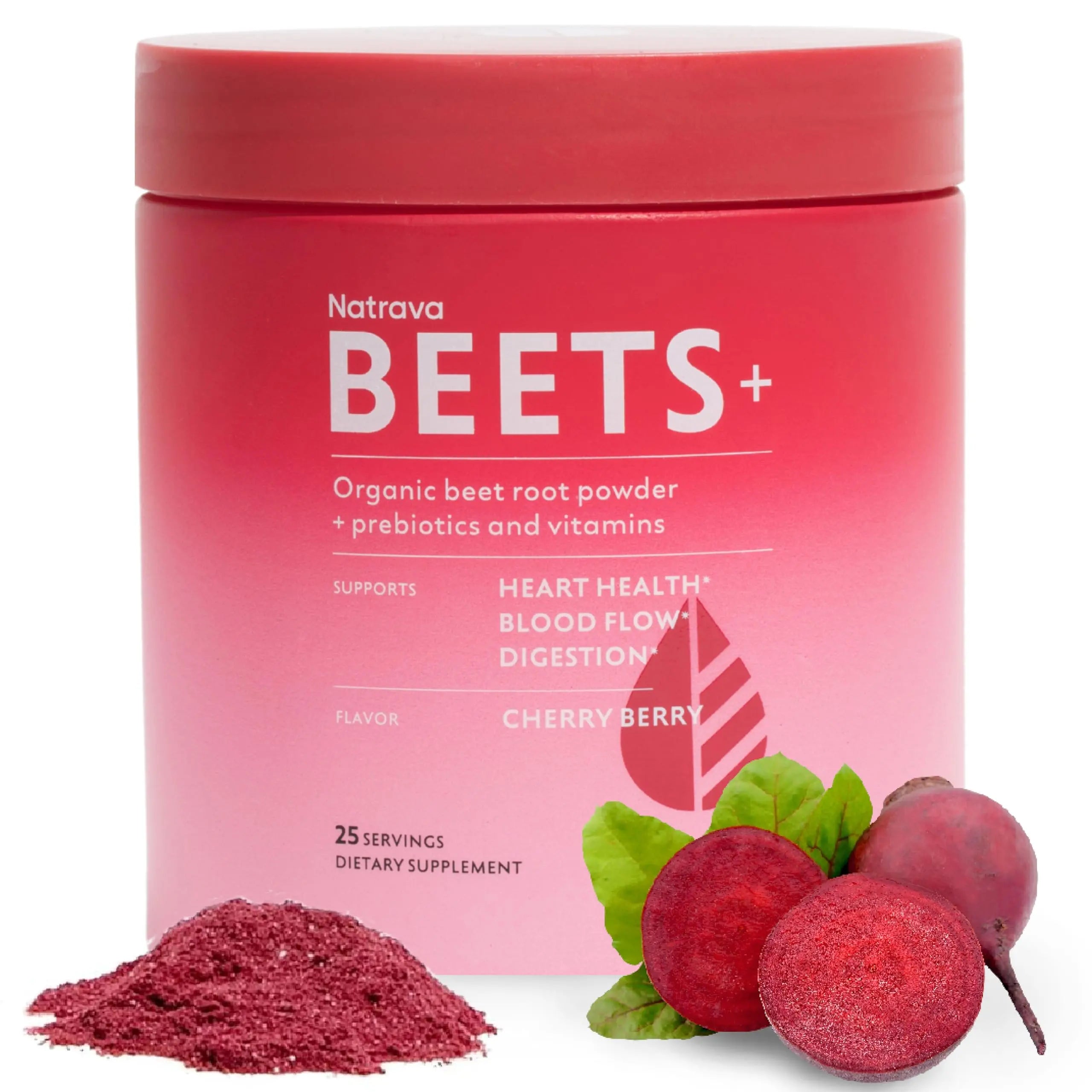 Natrava Beets+ Organic Beet Root Powder Blend Fortified with Vitamins & Prebiotics for Heart Healthy Energy & Nitric Oxide Production Natrava uk supplements