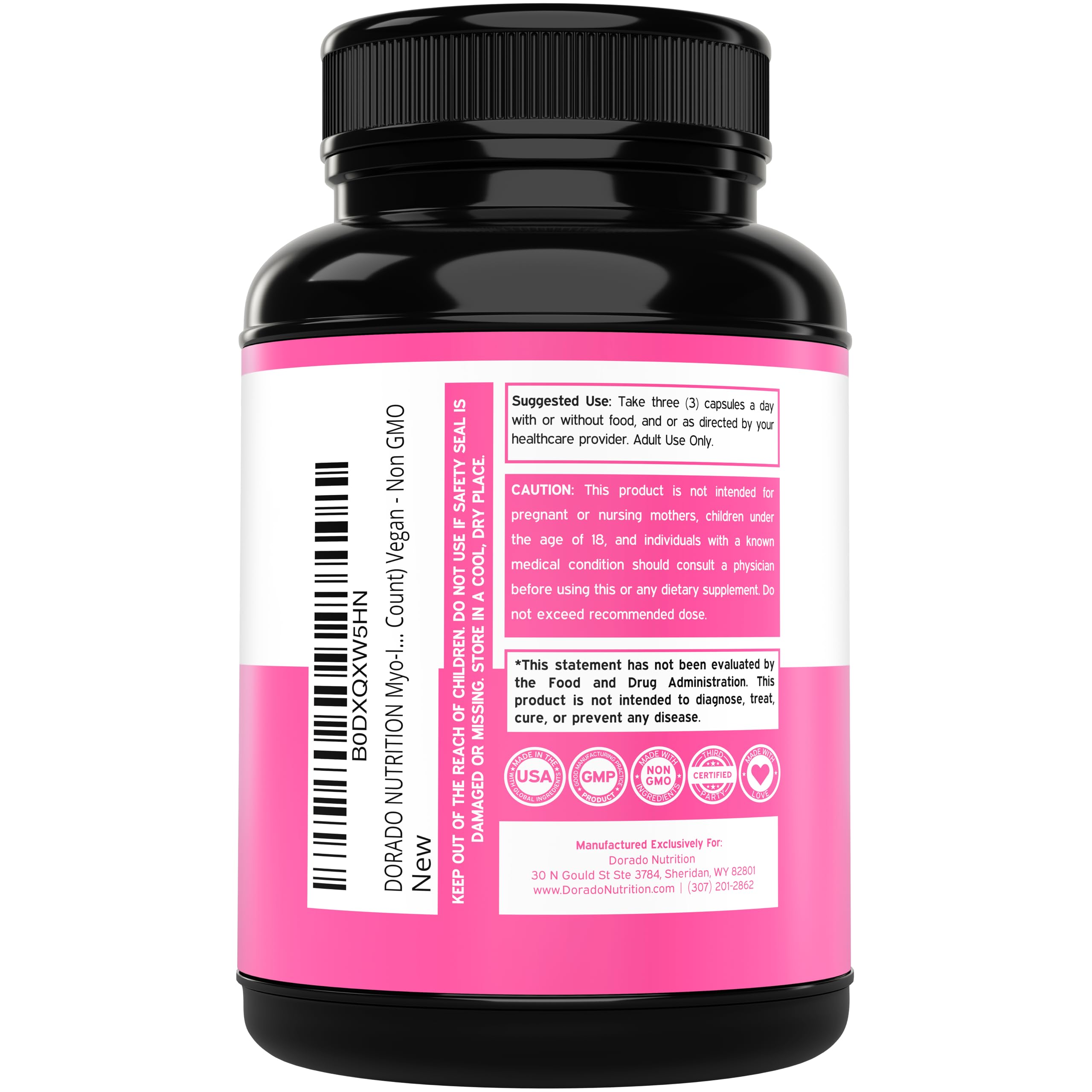 Myo-Inositol & D-Chiro Inositol Supplement For Women (90 Capsules, 40:1 Ratio Myo Inositol) Hormone Balance for Women - 10 in 1 Formula - Third Party Tested, Vegan Safe & USA Made - (90 Count) DORADO NUTRITION uk supplements