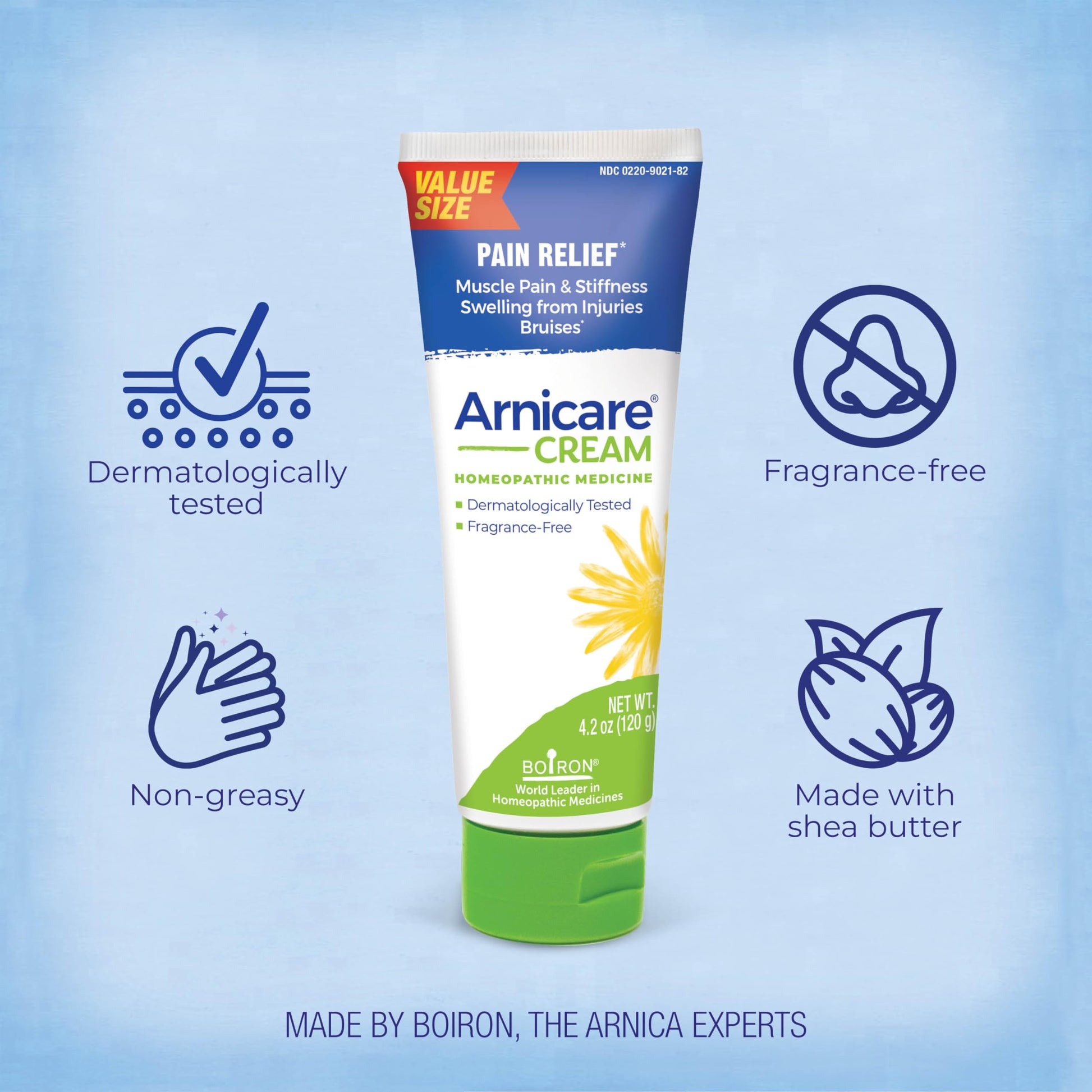 Boiron Arnicare Cream for Joint Pain, Muscle Pain, Swelling, Soreness, Stiffness, and Bruises - Fast Absorbing and Fragrance-Free - 4.2 oz Boiron uk supplements