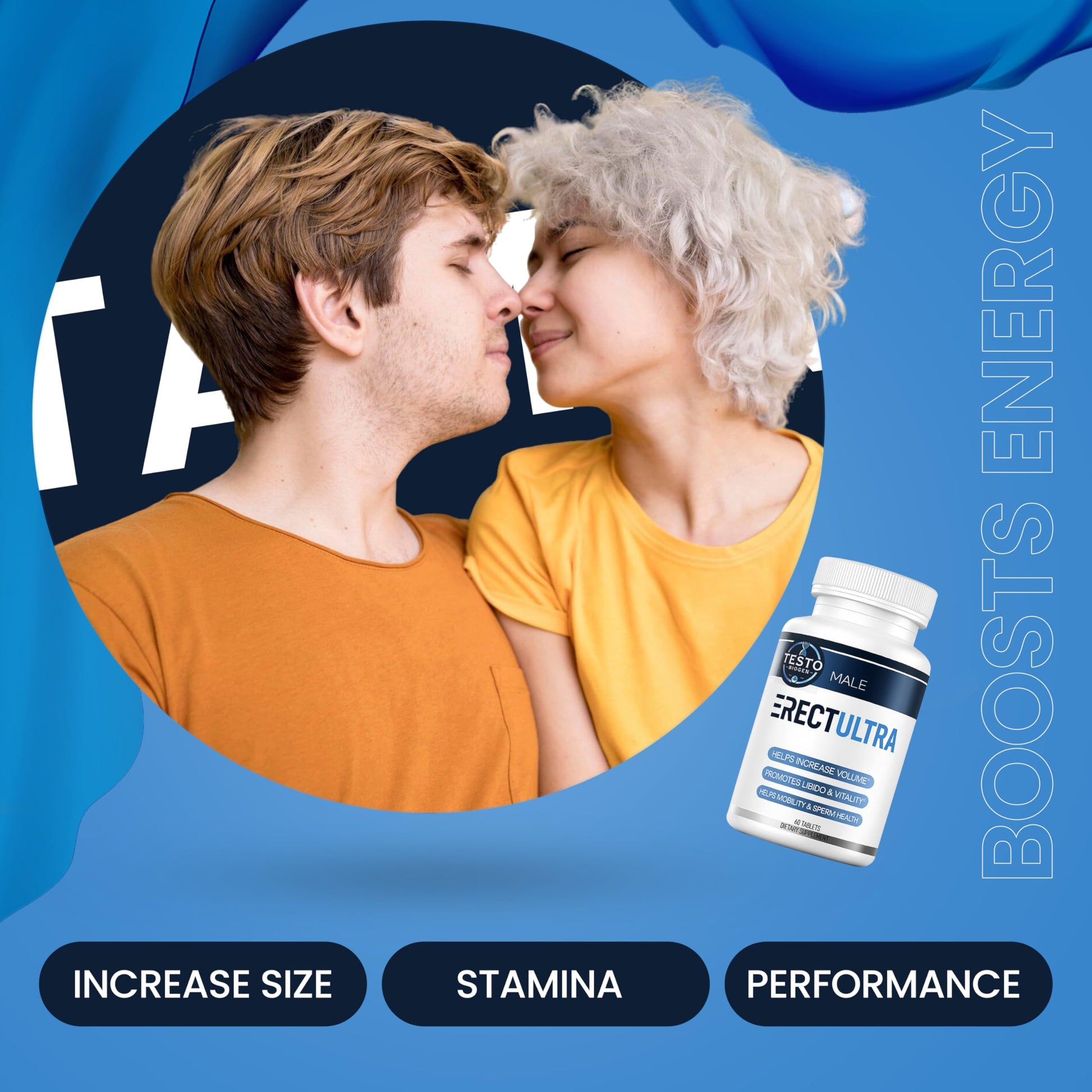 Male Enhancing Supplement - Fast Acting Performance Pills for Men for Blood Flow - Size & Stamina - Testosterone Booster, Maca Root, Epimedium,Tongkat Ali Dietary Supplement 60 Tablets TESTO BIOGEN uk supplements