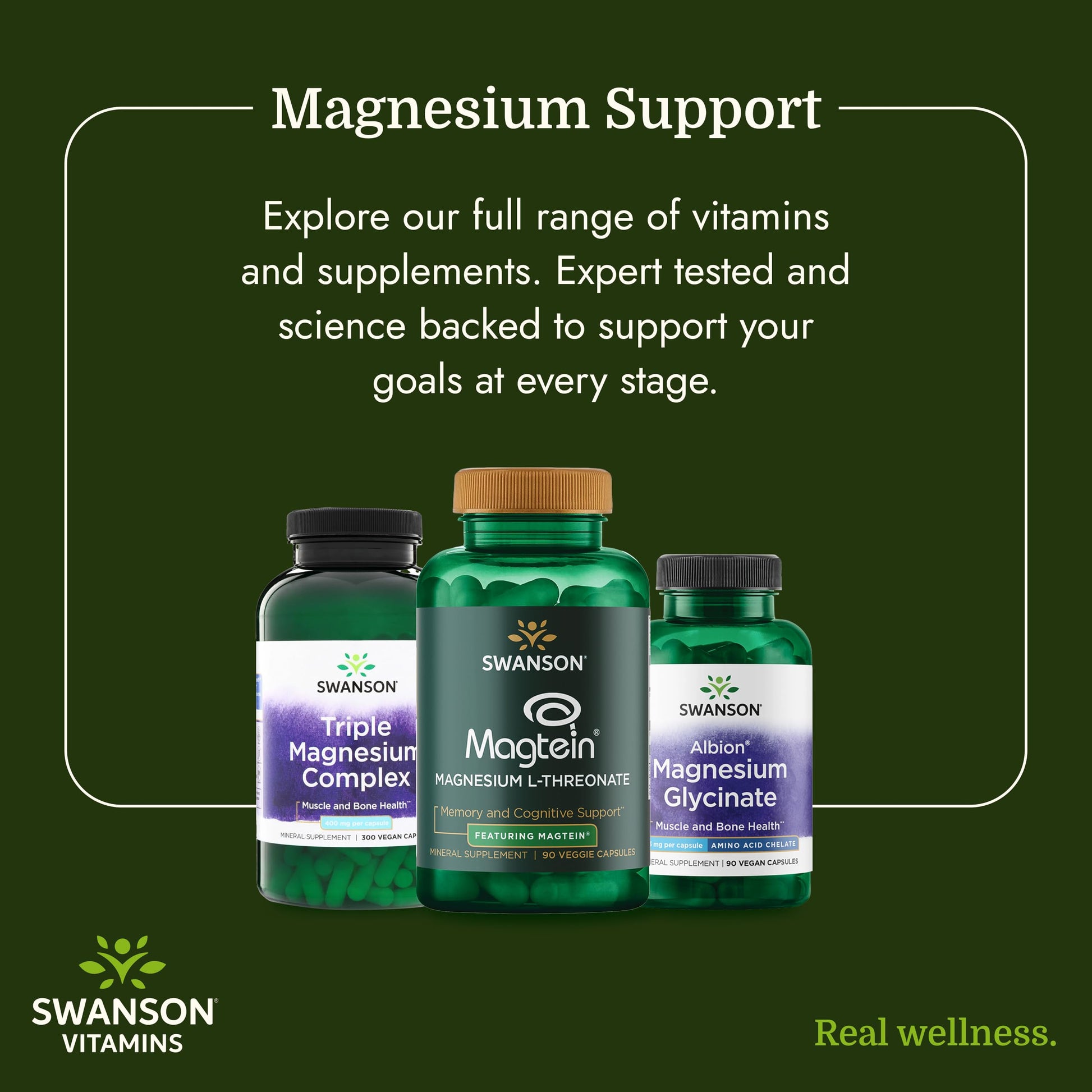 Swanson Triple Magnesium Complex - 100 Capsules, 400mg Each Swanson uk supplements
