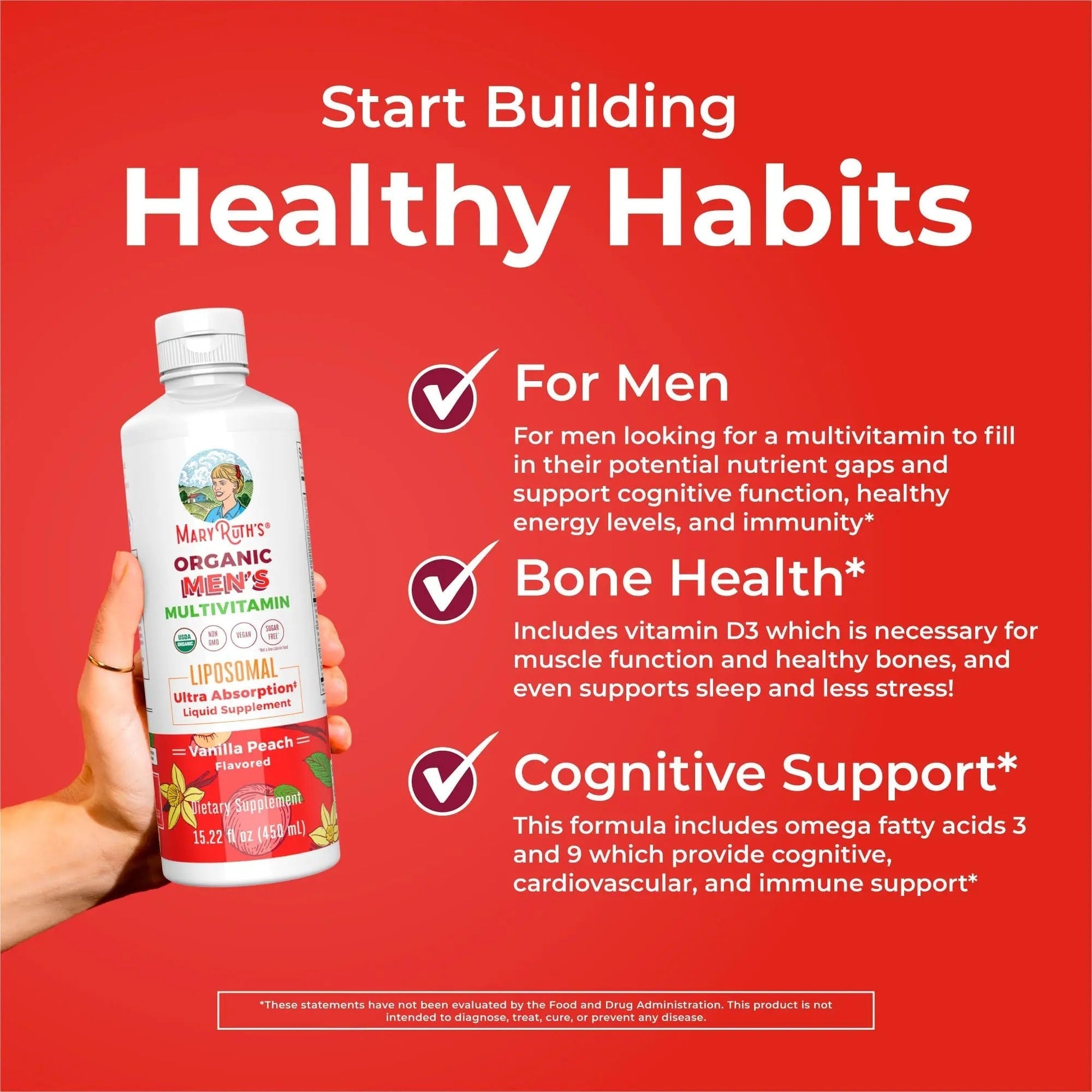 MaryRuth Organics Multivitamin for men | Sugar Free mens Multivitamin | Liquid Vitamins for men | Immune Support Supplement | MaryRuth Organics uk supplements
