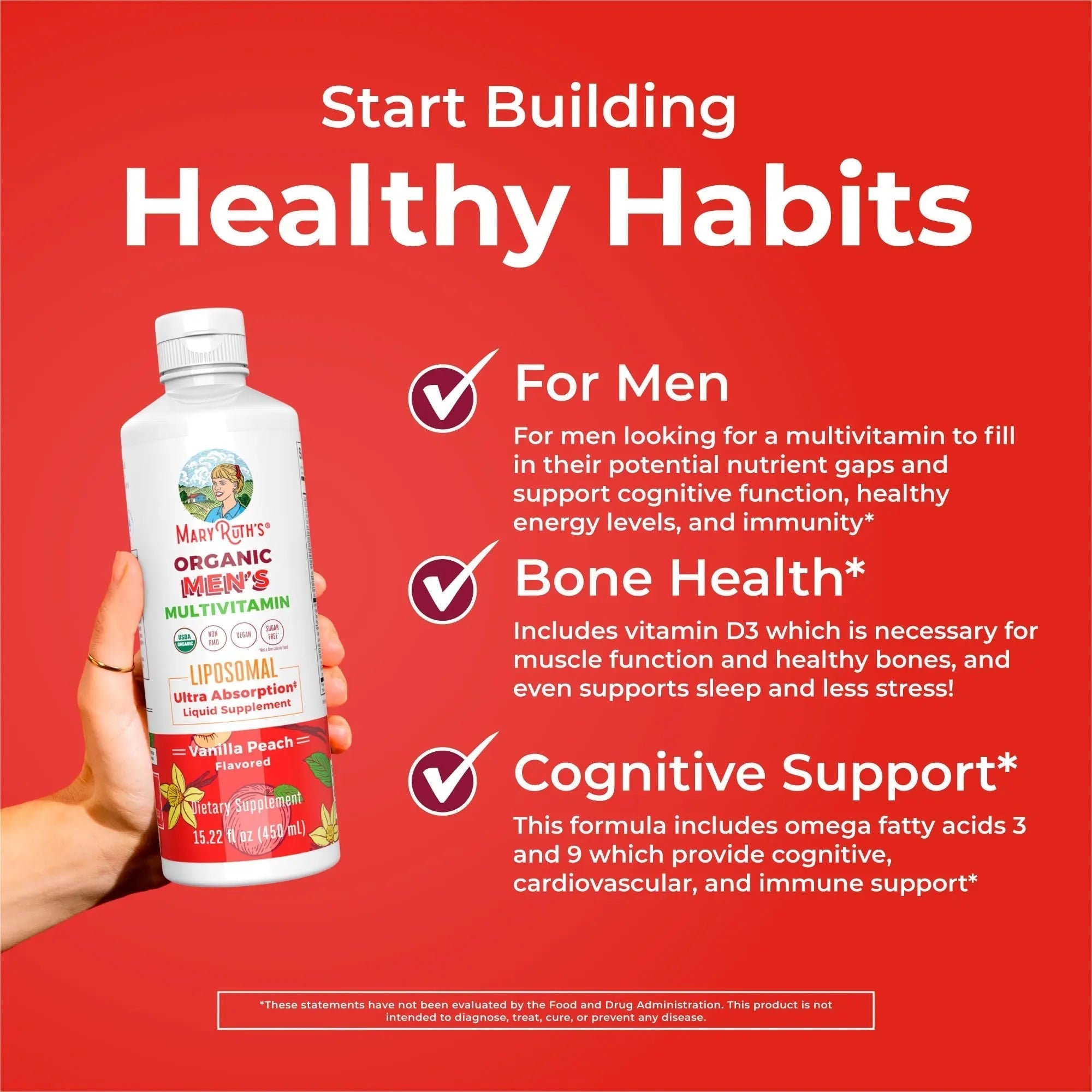 MaryRuth Organics Multivitamin for men | Sugar Free mens Multivitamin | Liquid Vitamins for men | Immune Support Supplement | MaryRuth Organics uk supplements
