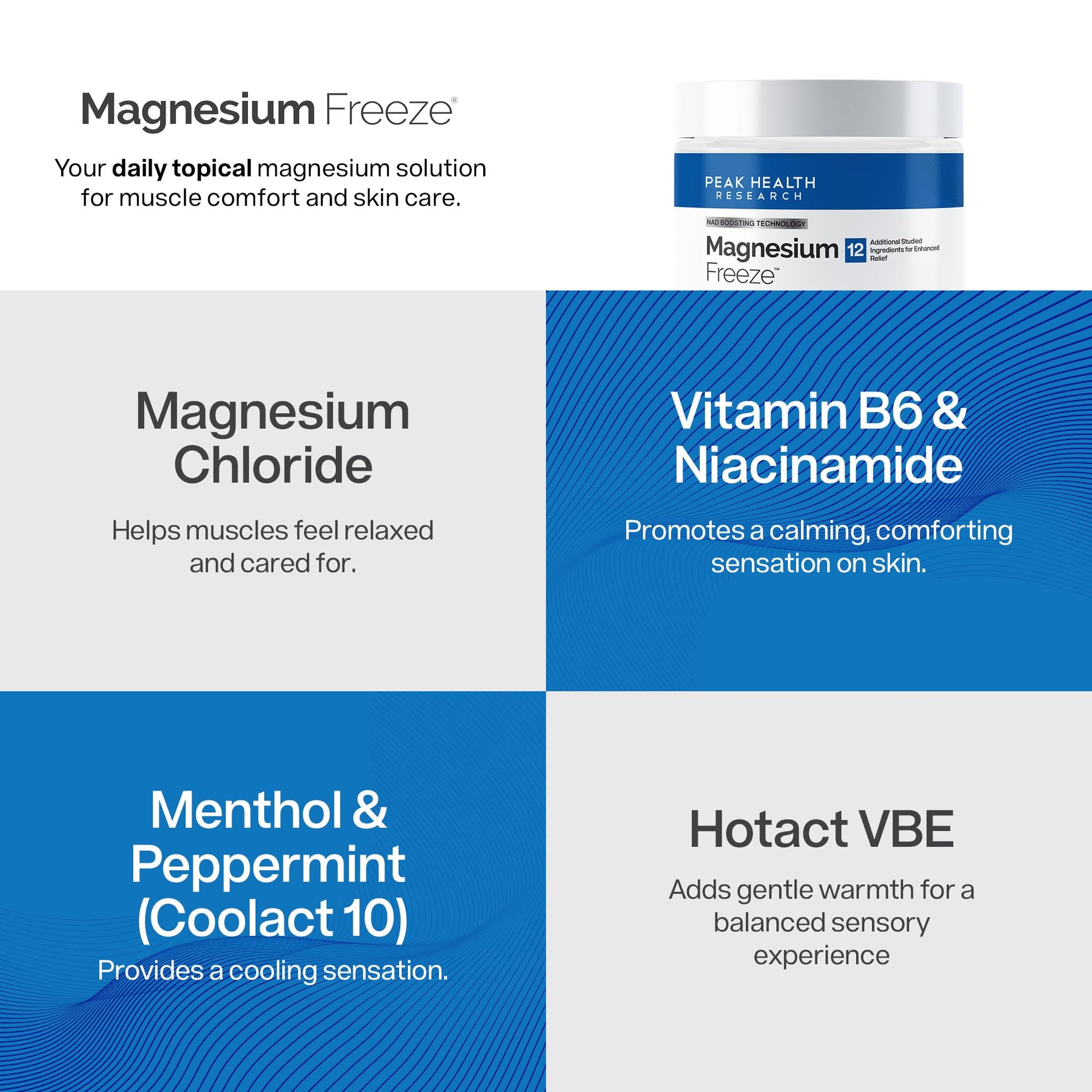 Magnesium Freeze - Topical Magnesium Cream with Niacinamide for Joints, Low Back, Sciatic Nerve, Knee, Hip, & Foot - Fast Acting Cooling Formula - Lightweight, Non-Greasy - 4oz OsteoShield uk supplements