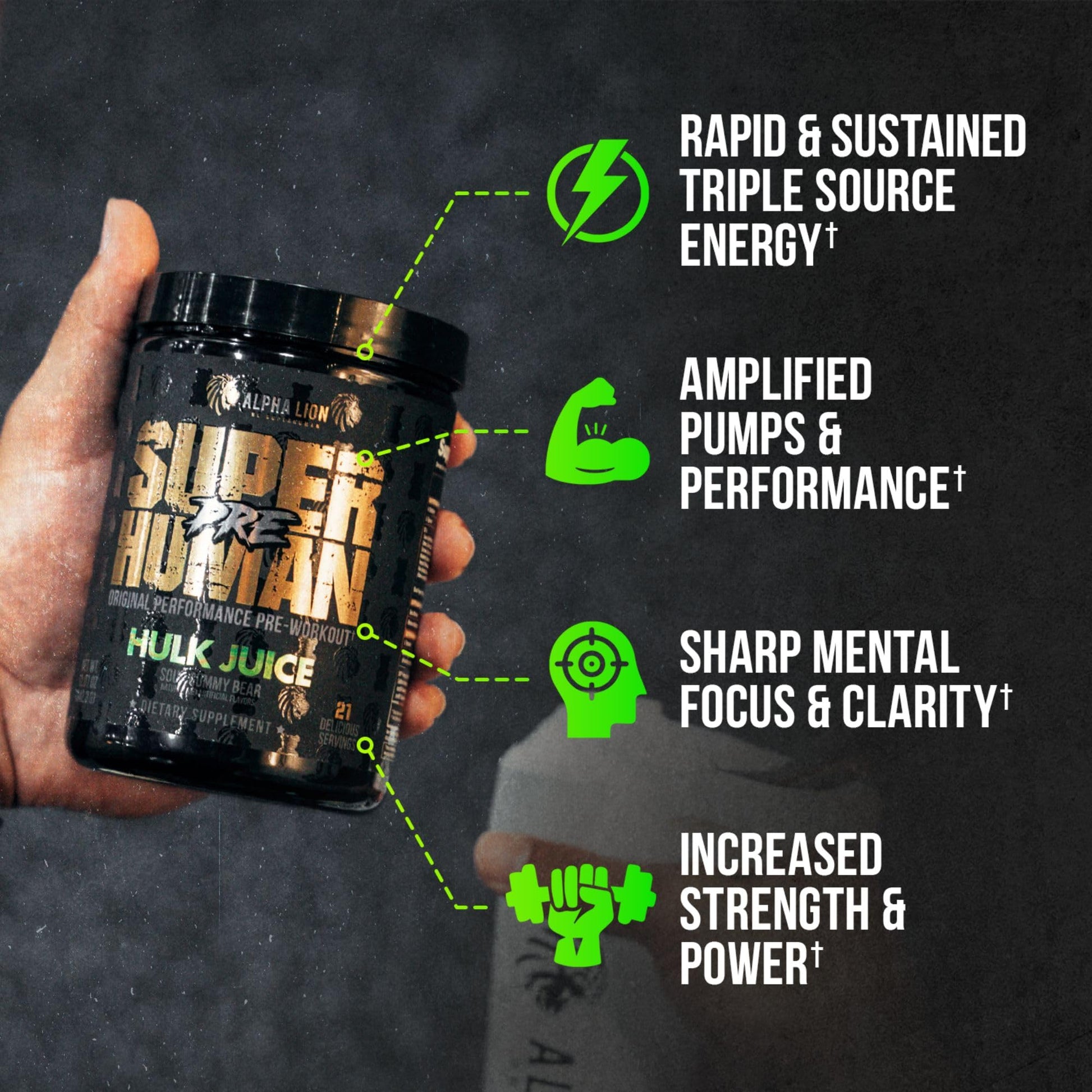 ALPHA LION Superhuman Pre Workout Powder & Post Workout Recovery Bundle, Sustained Energy & Focus + Lean Muscle Growth, Strength & Volume (Hulk Juice & Muscle Marg ALPHA LION uk supplements