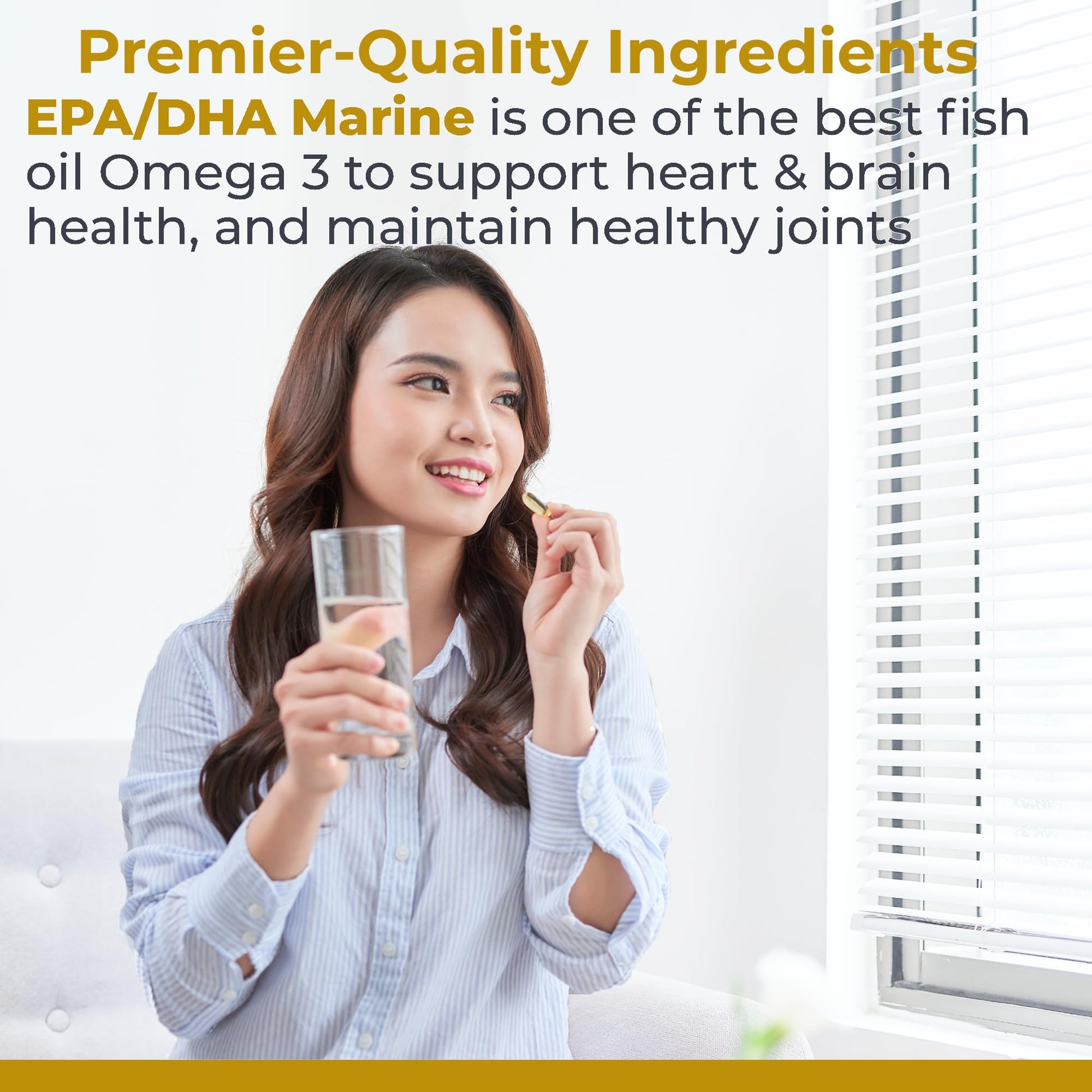 Premier Research Labs EPA DHA Marine Softgels - Omega 3 Fish Oil, EPA DHA Omega 3 Supplement, Fatty Acids for Women & Men, Natural - 90 Softgel Capsules Premier Research Labs uk supplements