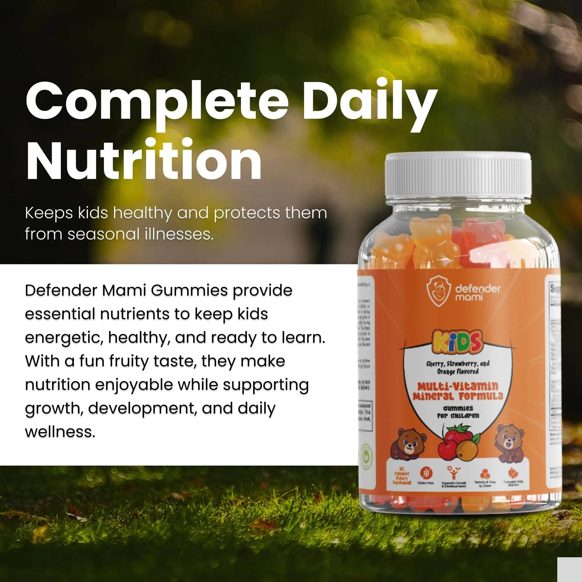 Defender Mami Kids Vitamin Gummies – Multivitamin & Mineral Formula, Non‑GMO · Gluten‑Free, 90 Count Chewables for Daily Immune Defender Mami uk supplements