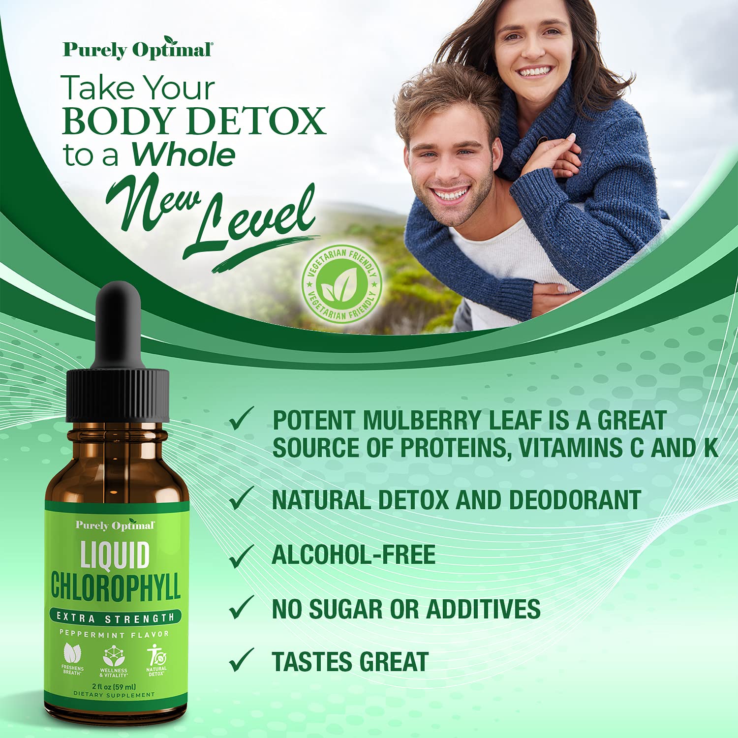 Premium Chlorophyll Liquid Drops - 100% Natural & Gluten Free Liquid Chlorophyll Purely Optimal uk supplements