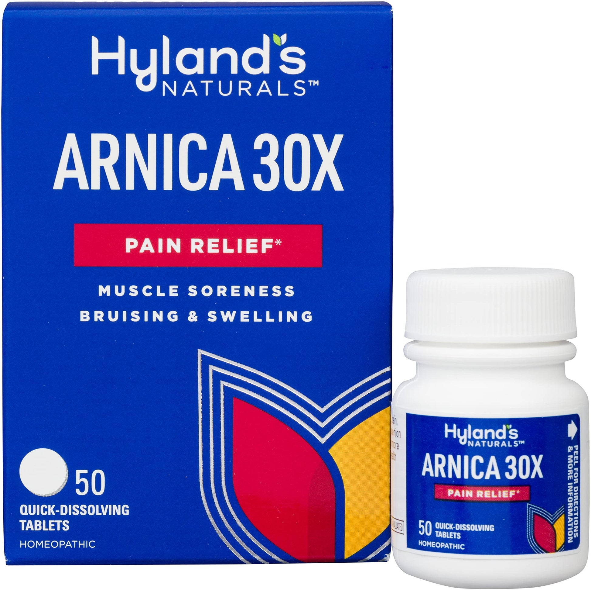 Hyland's Arnica Montana 30x Tablets, Natural Relief of Bruises, Swelling and Muscle Soreness, Quick Dissolving Tablets (Pack of 1, 50 Count Total) Hyland's uk supplements