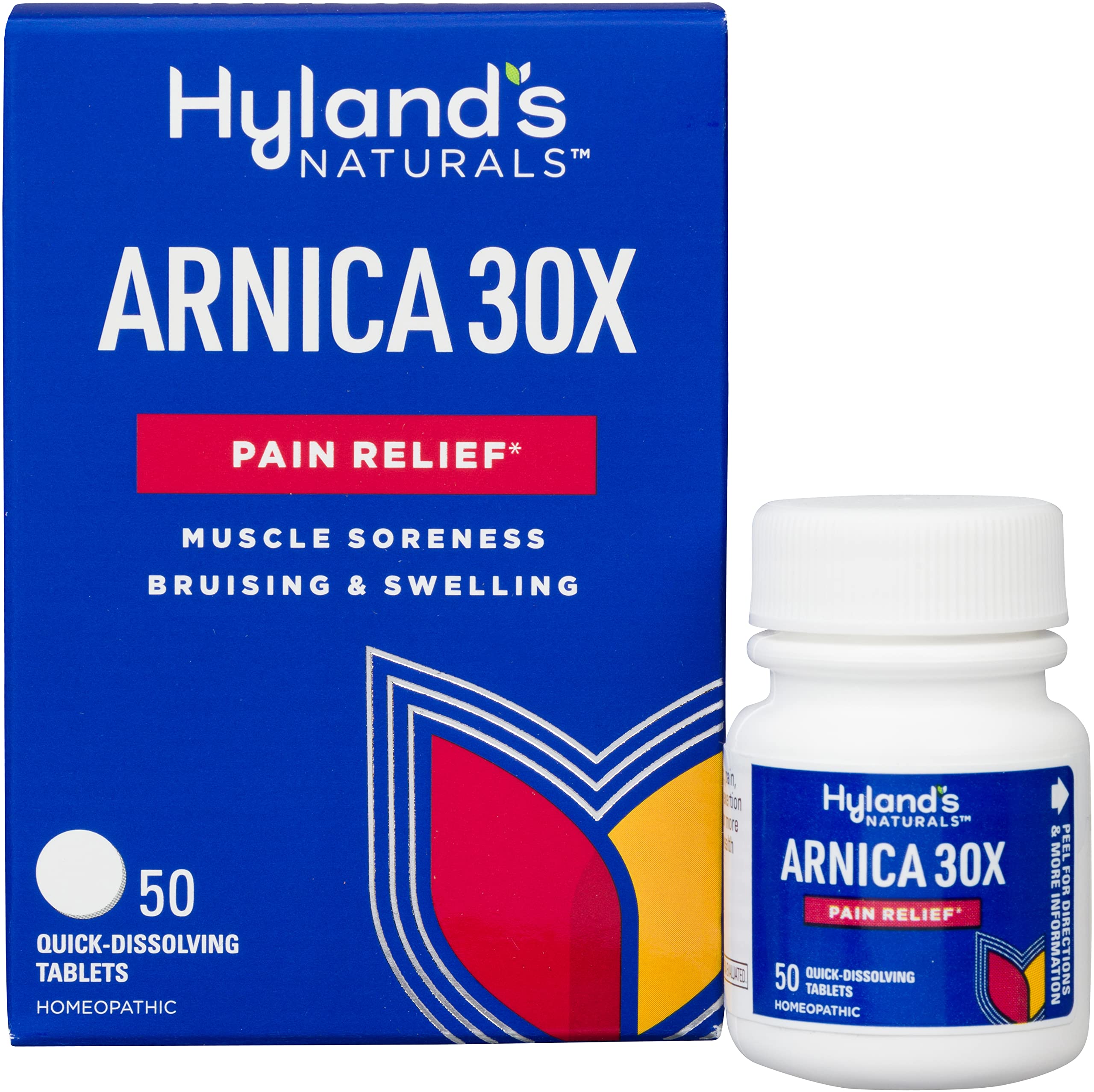 Hyland's Arnica Montana 30x Tablets, Natural Relief of Bruises, Swelling and Muscle Soreness, Quick Dissolving Tablets (Pack of 1, 50 Count Total) Hyland's uk supplements