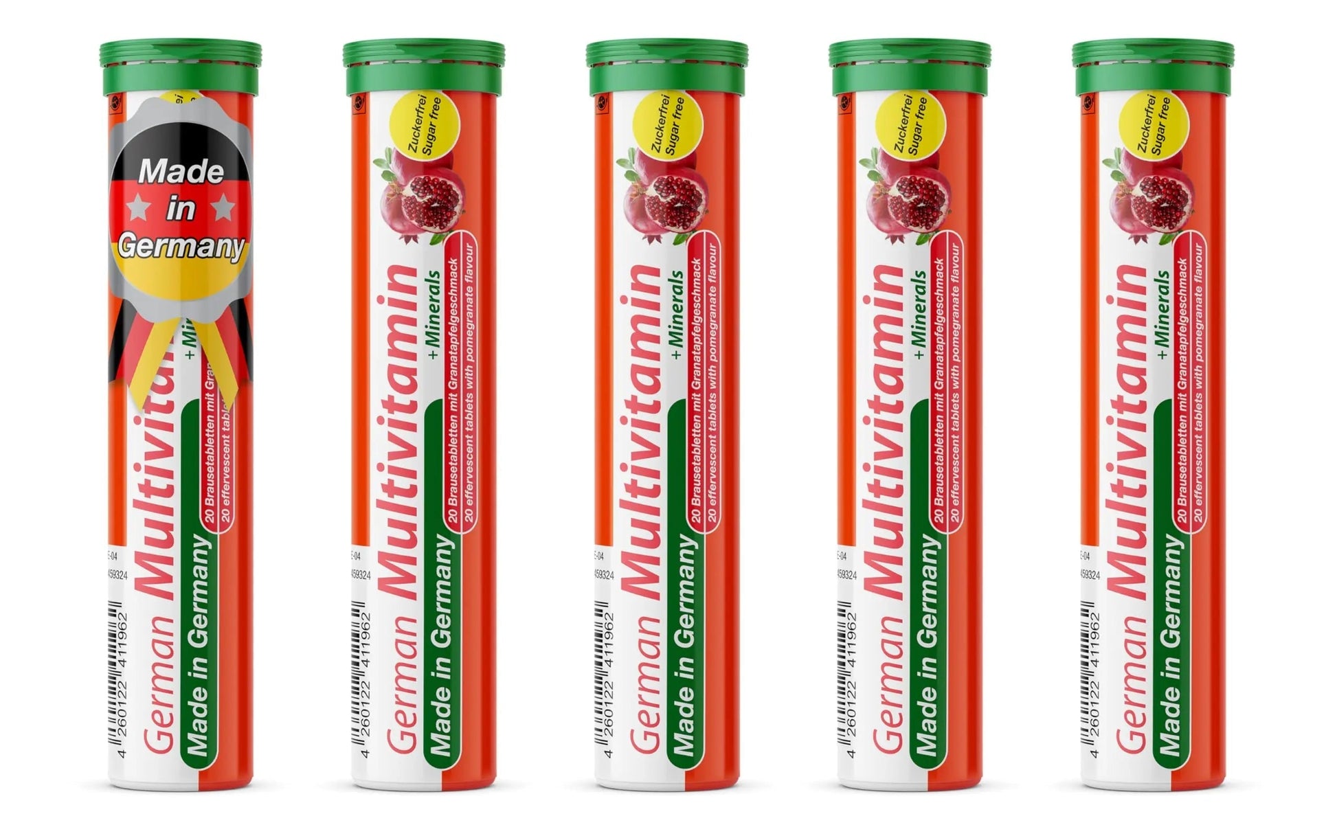 T&D German Multvitamin + Minerals 10 Vitamins 2 Minerals - 100 Vegan Drink Effervescent Tablets - Pomegranate Flavor T&D uk supplements