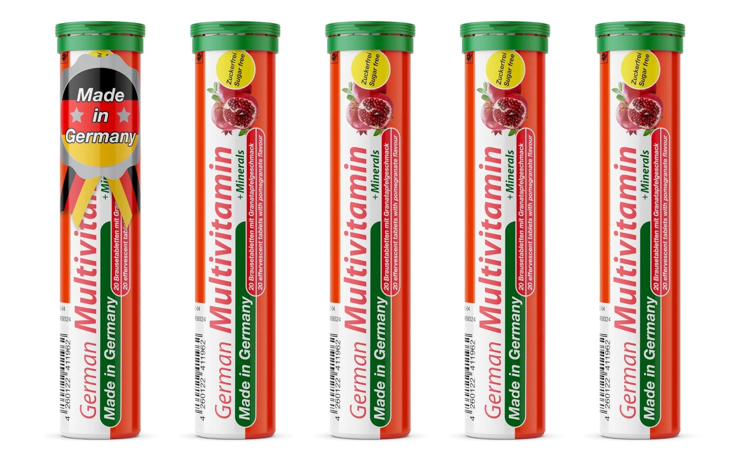 T&D German Multvitamin + Minerals 10 Vitamins 2 Minerals - 100 Vegan Drink Effervescent Tablets - Pomegranate Flavor T&D uk supplements