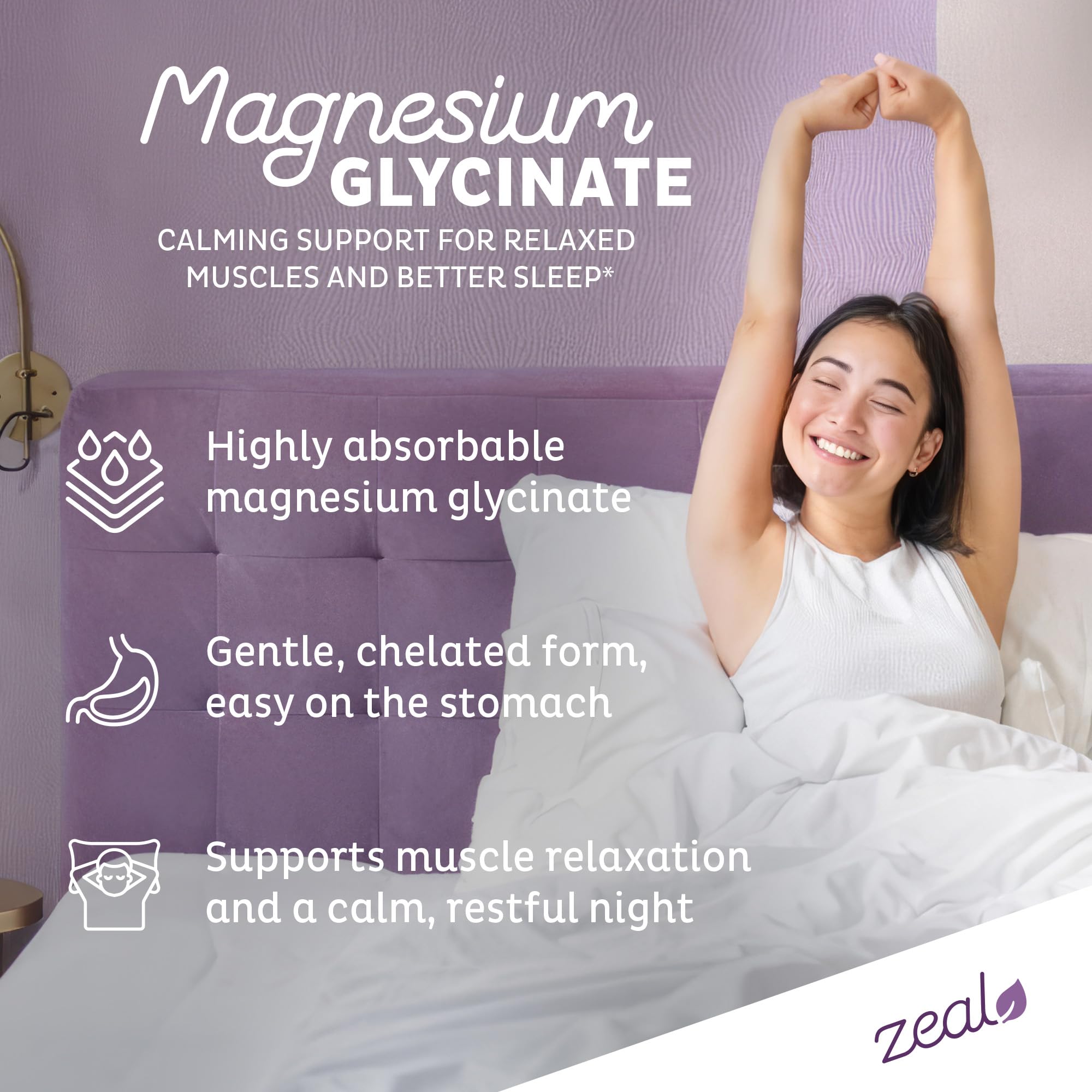 Zeal Naturals Triple Magnesium Complex Supplement - Glycinate, Malate, Citrate | 400mg, 180 Capsules | High Absorption Chelated Magnesium for Sleep, Mood, Muscle Recovery, Relaxation Zeal Naturals uk supplements