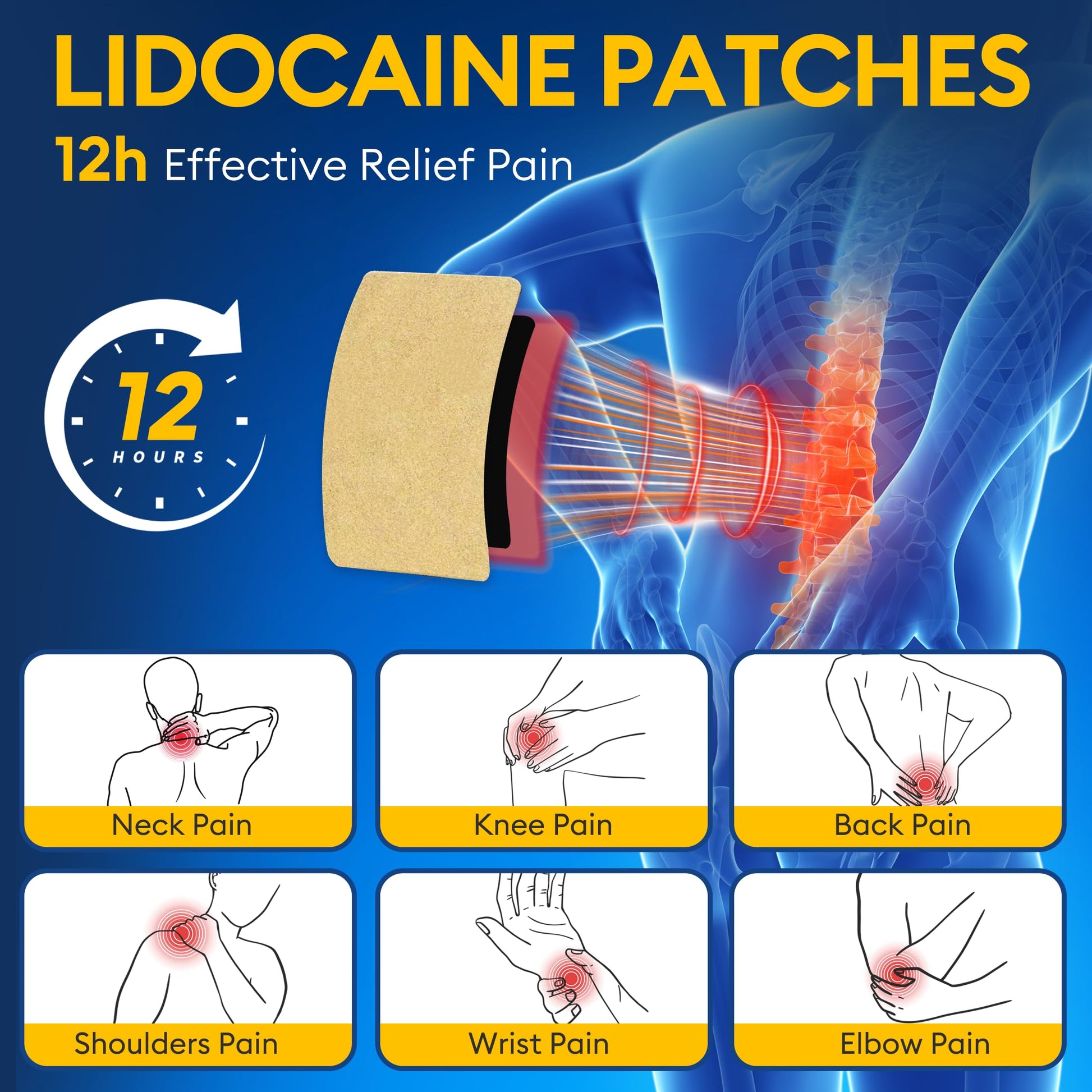 SZLGANG 4% Lidocaine Pain Relief Patches - (Large, 30, Count) Maximum Strength Relief for Back, Neck, Shoulder, Joint & Muscle Pain, 3.9”x 5.5”-03O SZLGANG uk supplements