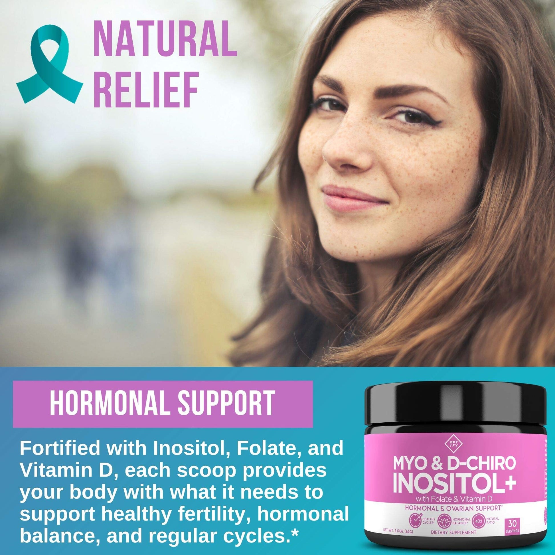 Premium Inositol Supplement - Myo-Inositol and D-Chiro Inositol Powder Plus Folate Optify uk supplements