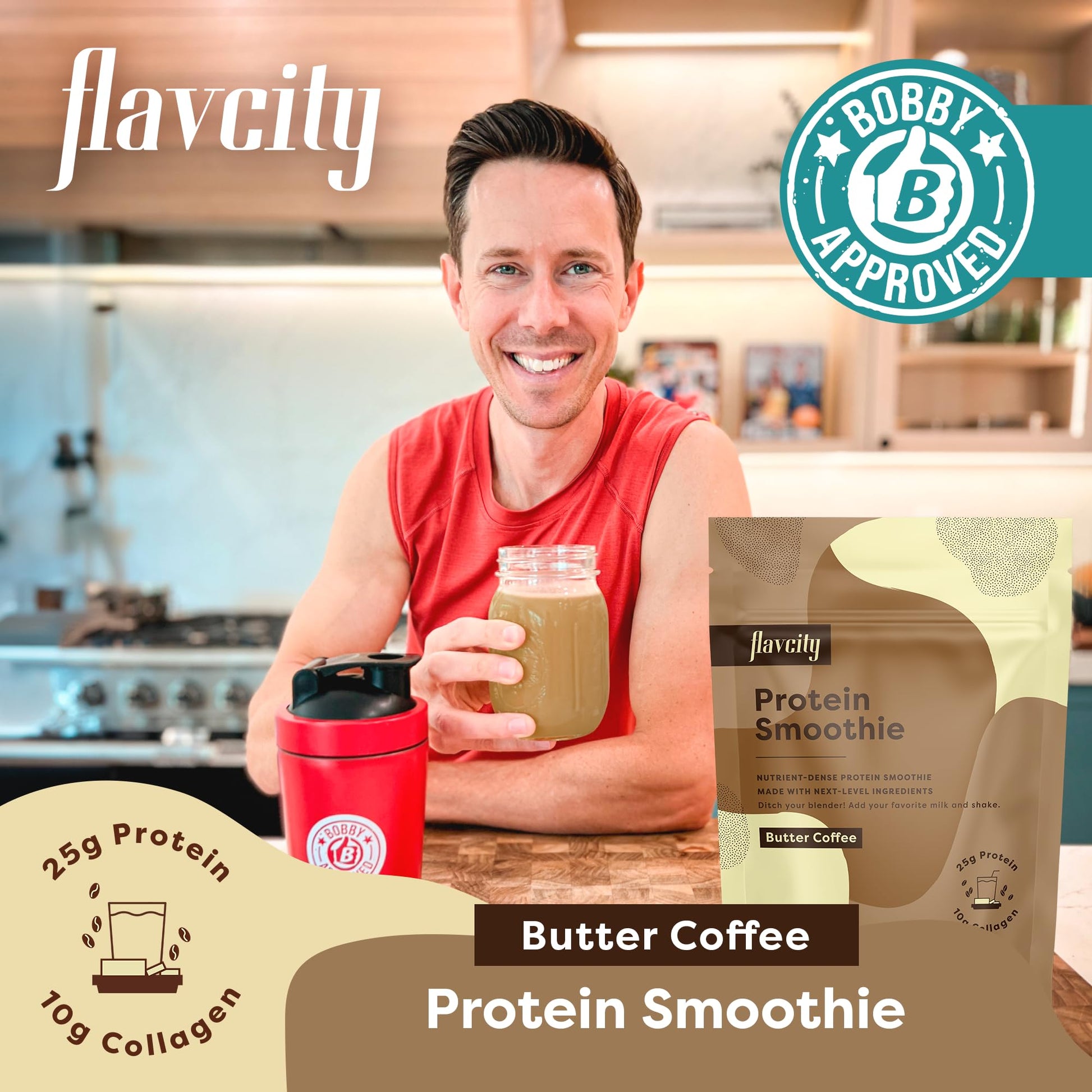 FlavCity Protein Powder Smoothie, Butter Coffee - 100% Grass-Fed Whey Protein Powder FlavCity uk supplements
