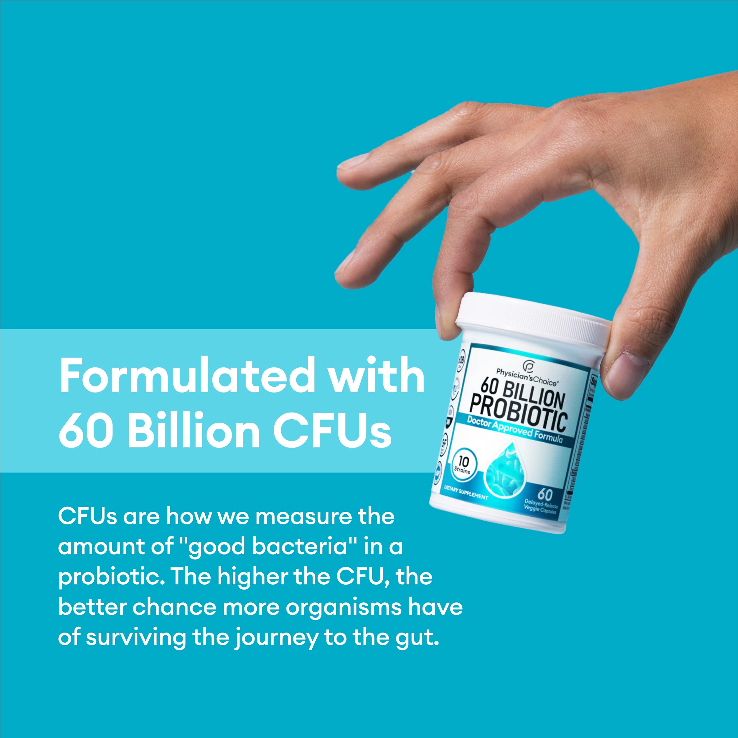Physician's CHOICE Probiotics 60 Billion CFU - 10 Strains + Organic, 60ct Physician's CHOICE uk supplements