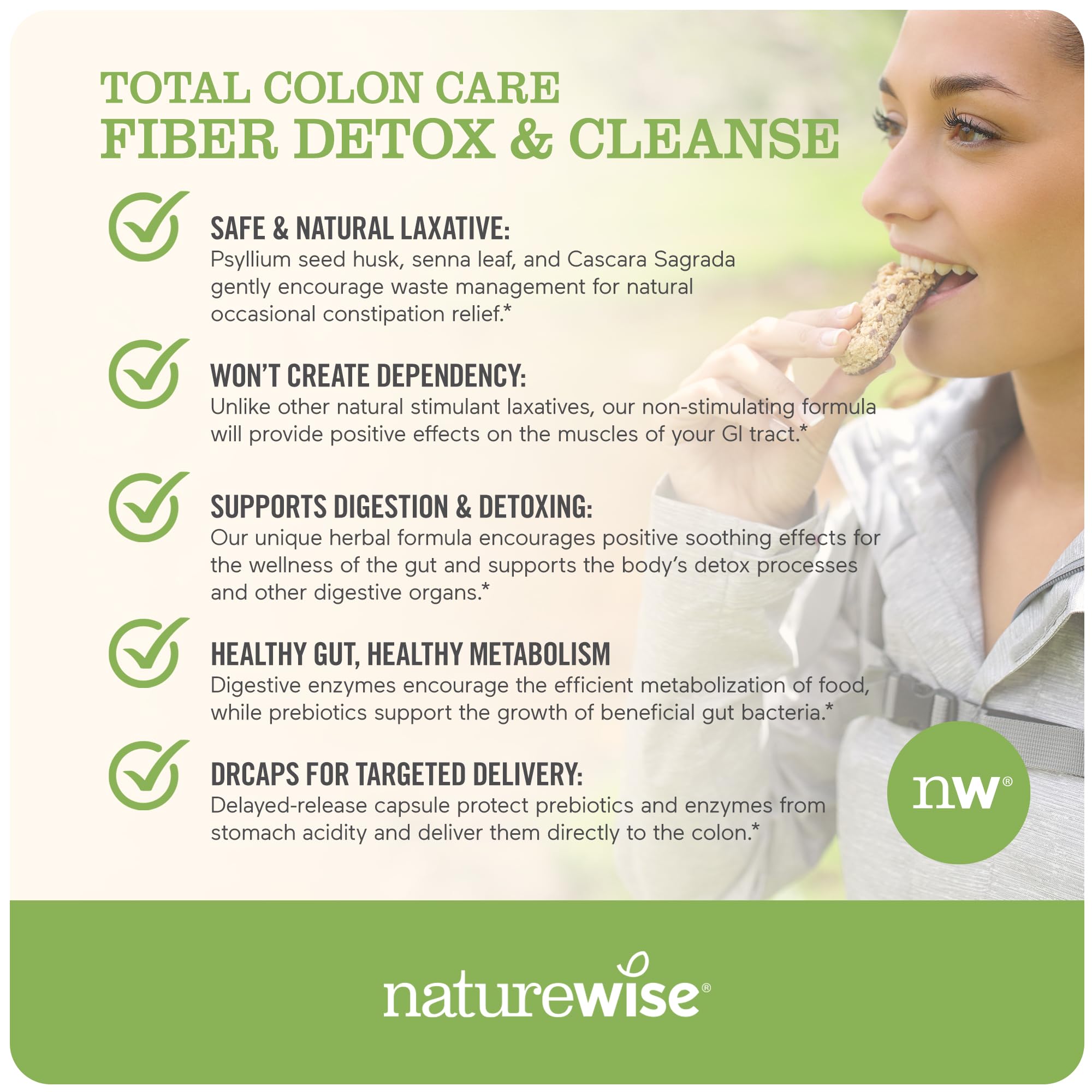 NatureWise Total Colon Care Fiber Cleanse with Herbal Laxatives, Prebiotics, & Digestive NatureWise uk supplements