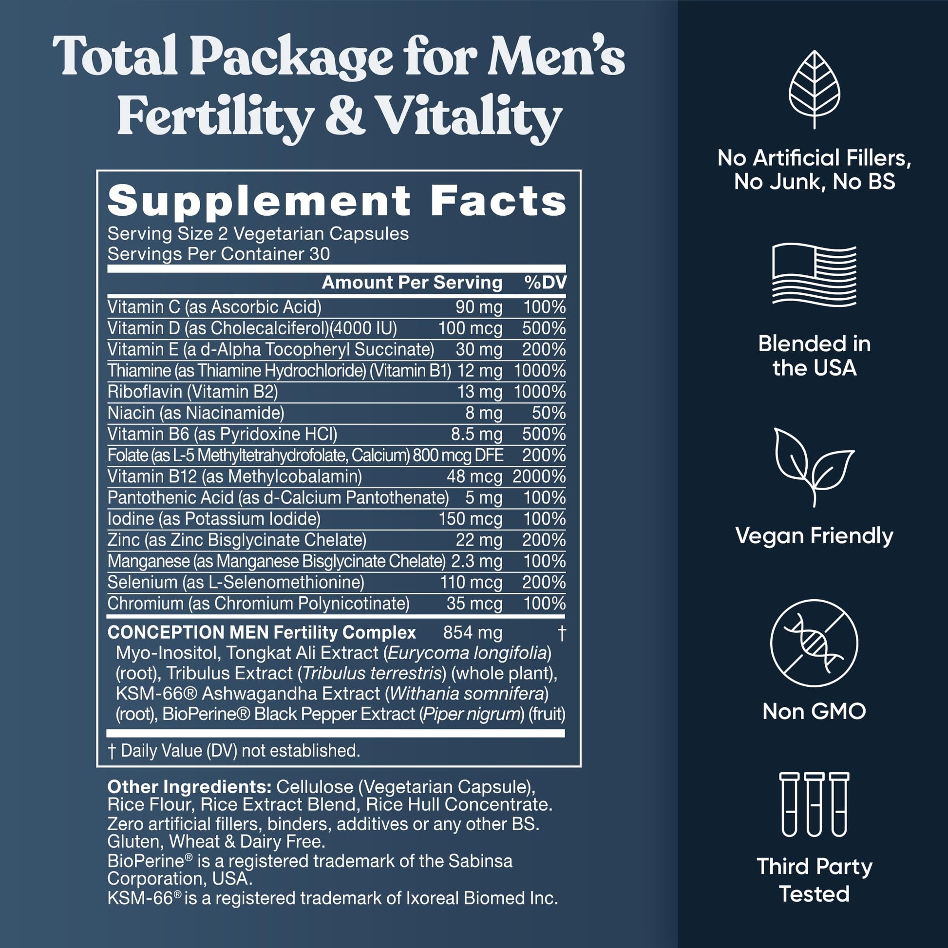 Conception for Him and Vital Liver Bundle - Male Fertility Booster & Prenatal Supplement + 9-in-1 Liver Support Eu Natural uk supplements