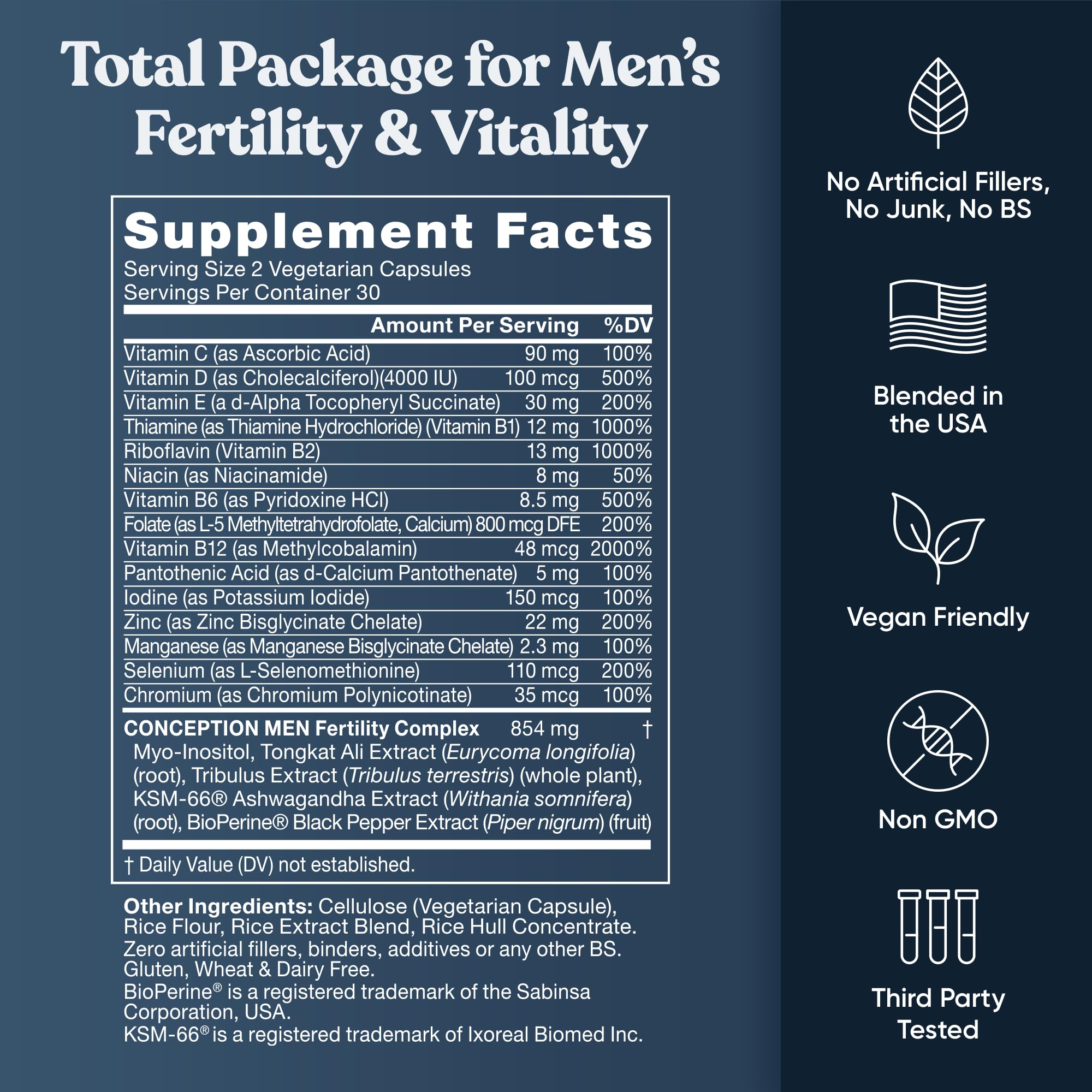 Conception for Him and Vital Liver Bundle - Male Fertility Booster & Prenatal Supplement + 9-in-1 Liver Support Eu Natural uk supplements