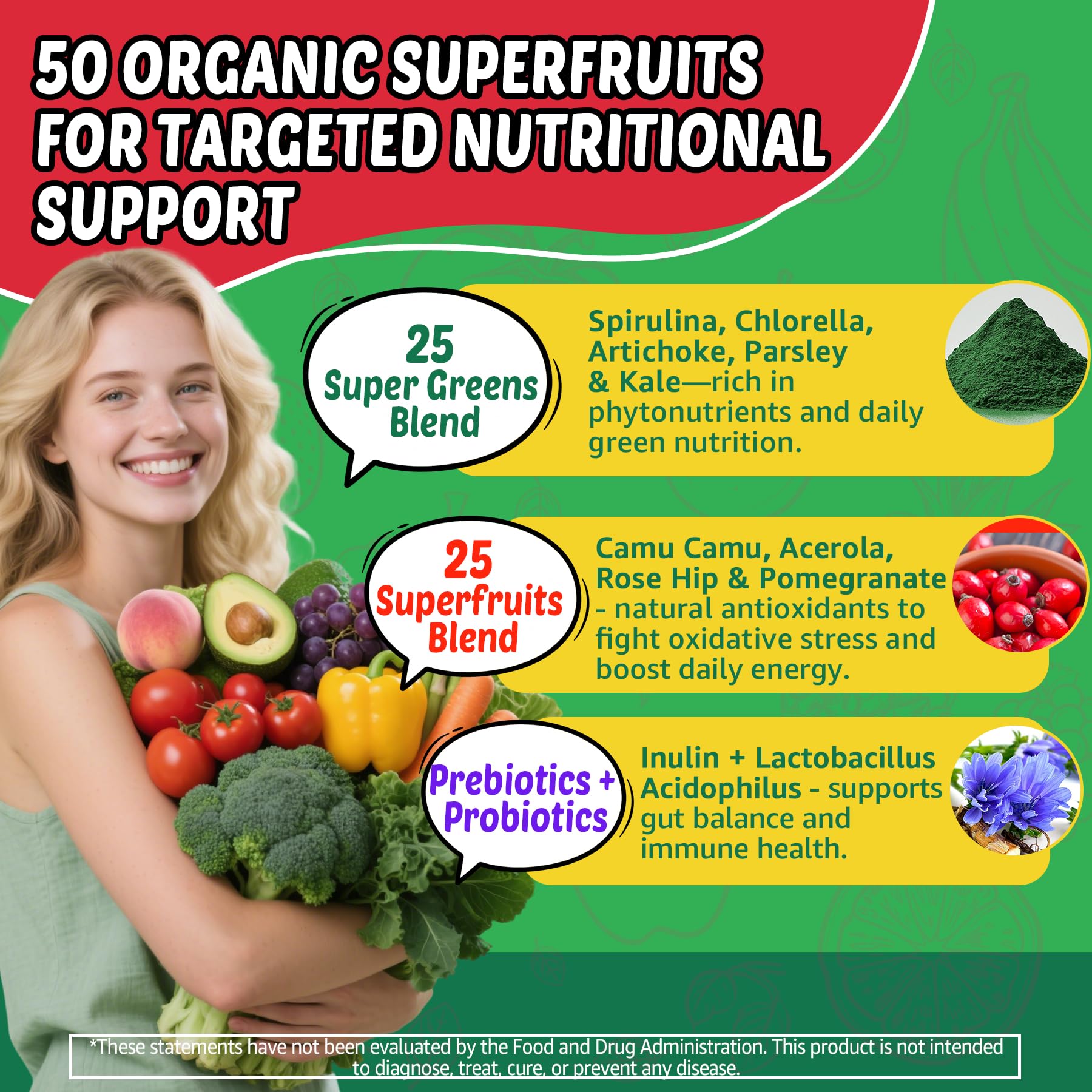Super Greens Gummies, Daily Green Superfood Supplement w/Spirulina, Chlorella, Mushrooms, Probiotics, Multivitamins, 50+ Super Greens & Veggies Gummies to Boost Immunity, Energy & Gut Health, 120cts EnvyCure uk supplements