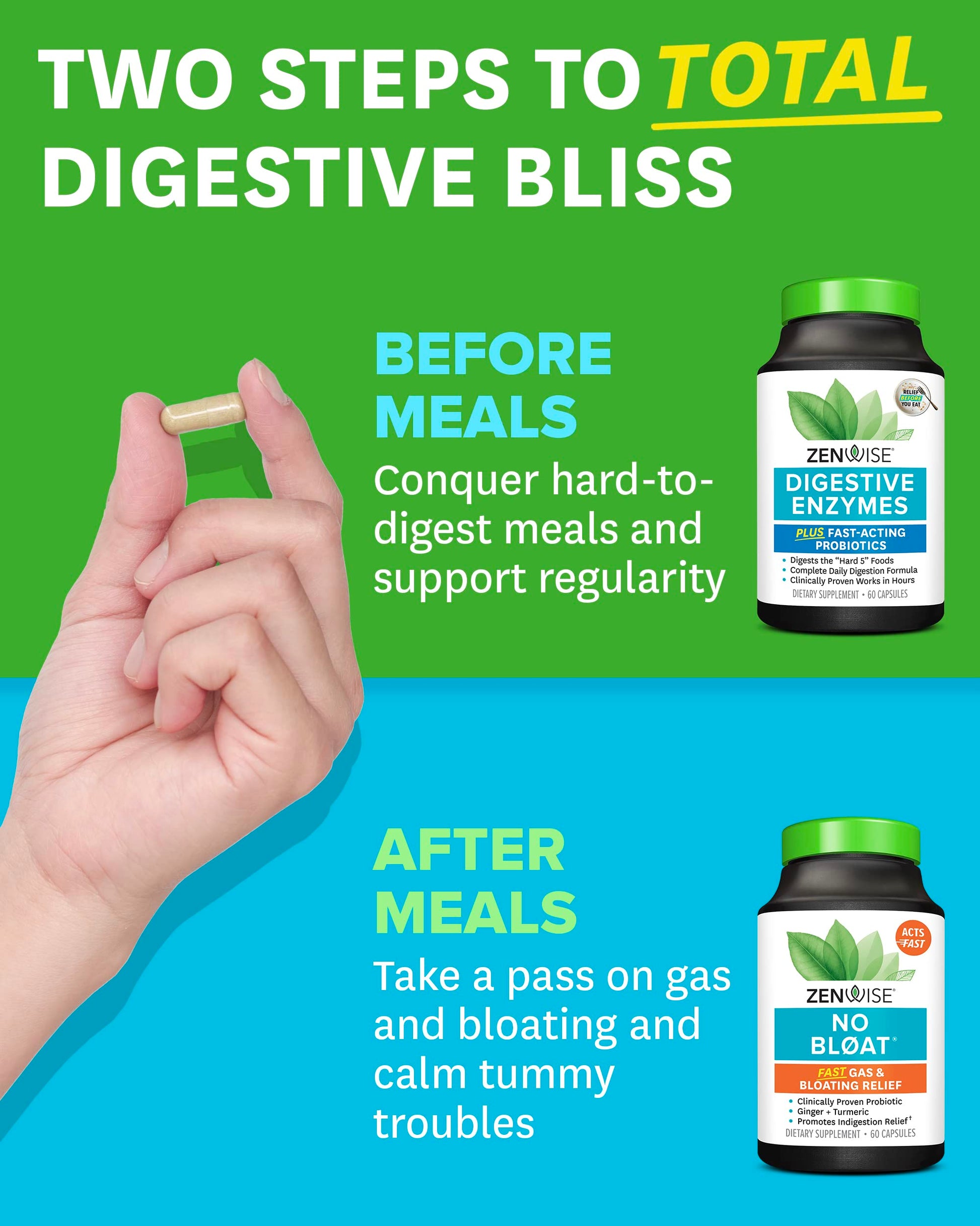 Zenwise Health Digestive Bliss Bundle - Digestive Enzymes, NO BLØAT Zenwise Health uk supplements