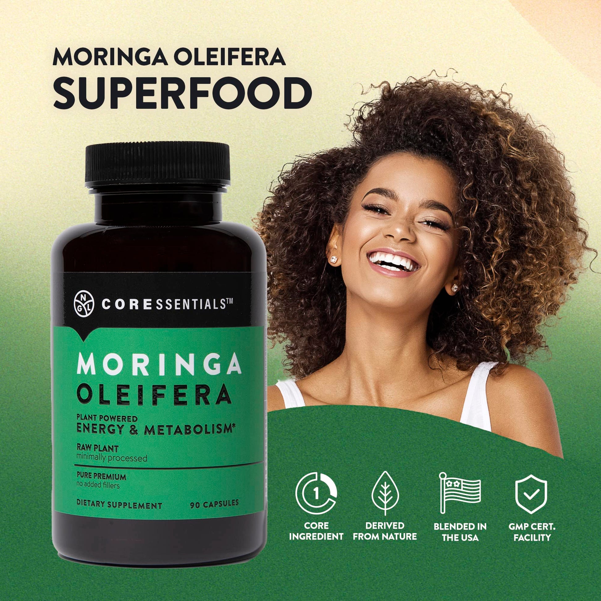 NGL Moringa Capsules 1300mg | Pure Raw Moringa Oleifera Superfood Dietary Supplement | 90 Capsules NGL uk supplements