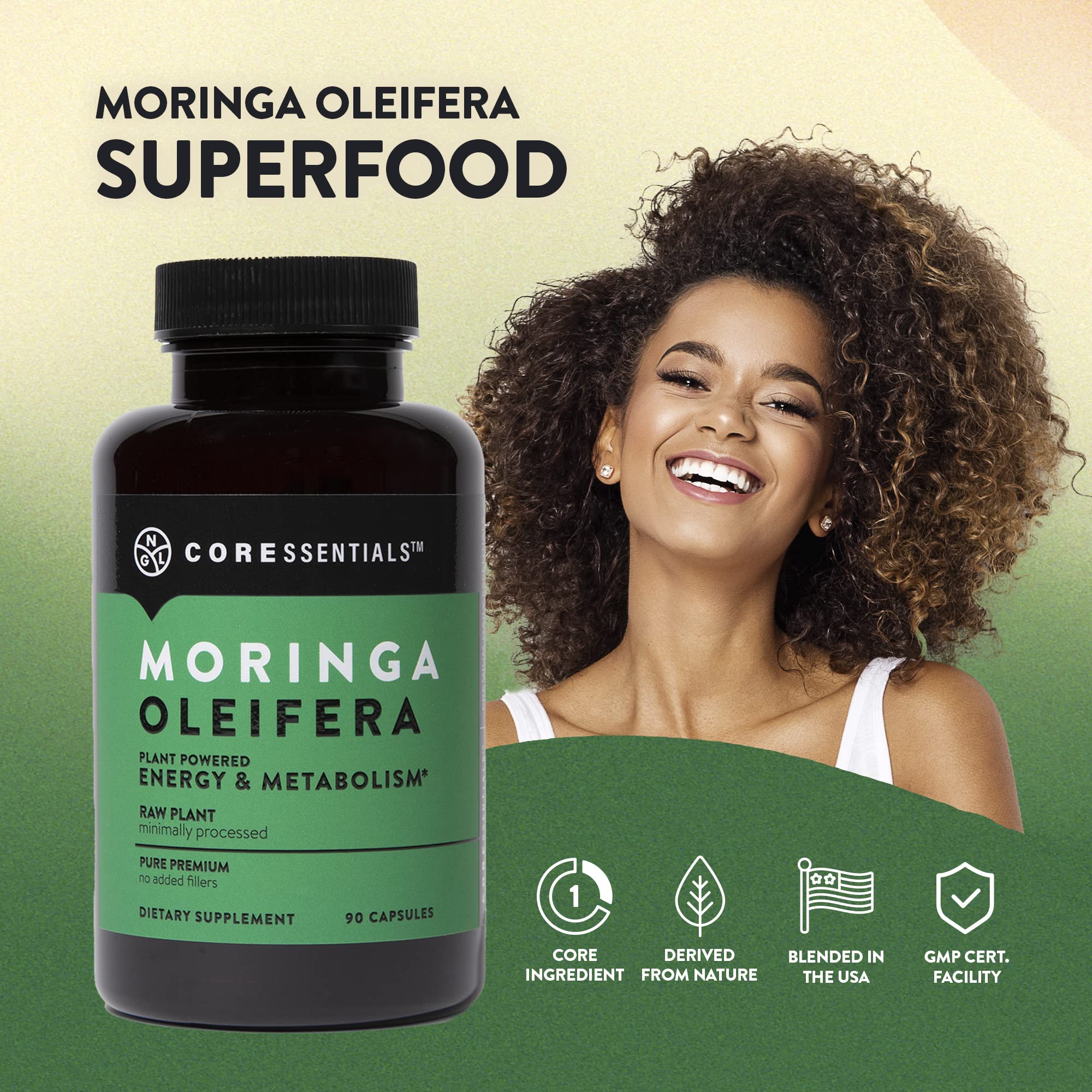NGL Moringa Capsules 1300mg | Pure Raw Moringa Oleifera Superfood Dietary Supplement | 90 Capsules NGL uk supplements