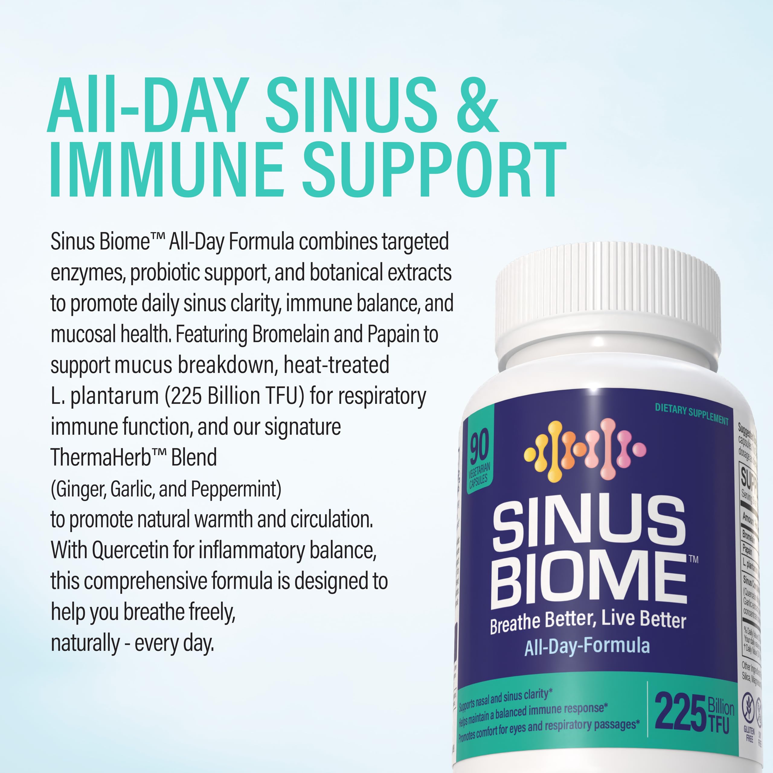 NANOWELL Sinus Biome All-Day Formula Dietary Supplement, 90 Vegetarian Capsules, 225 Billion TFU for Nasal, Sinus, Respiratory Support NANOWELL uk supplements
