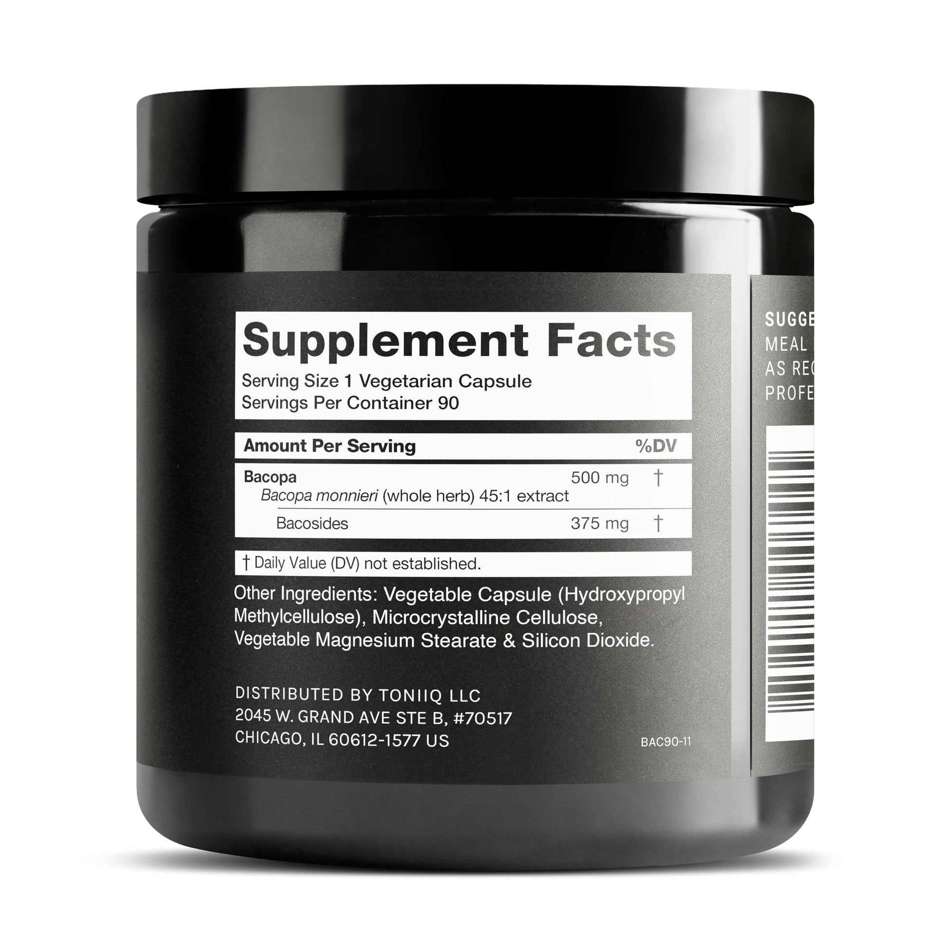 Toniiq Bacopa - Ultra High Potency 45:1 Extract with 75% Bacosides - Highly Concentrated - Third-Party Lab Tested - 90 Capsules Toniiq uk supplements