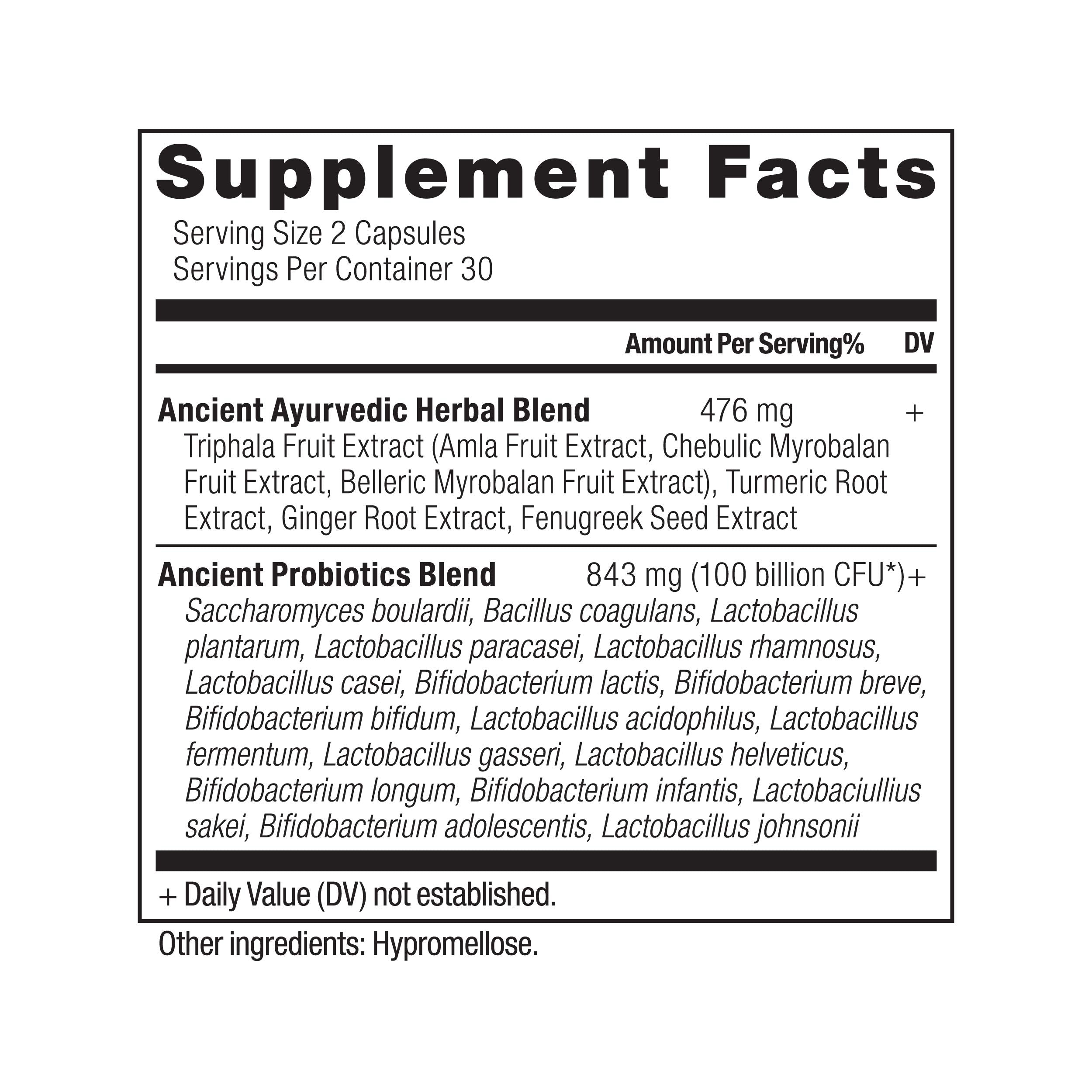 Ancient Nutrition Probiotics, Probiotics Ultimate 100 Billion CFUs*/Serving, Digestive and Immune Support, Gluten Free,