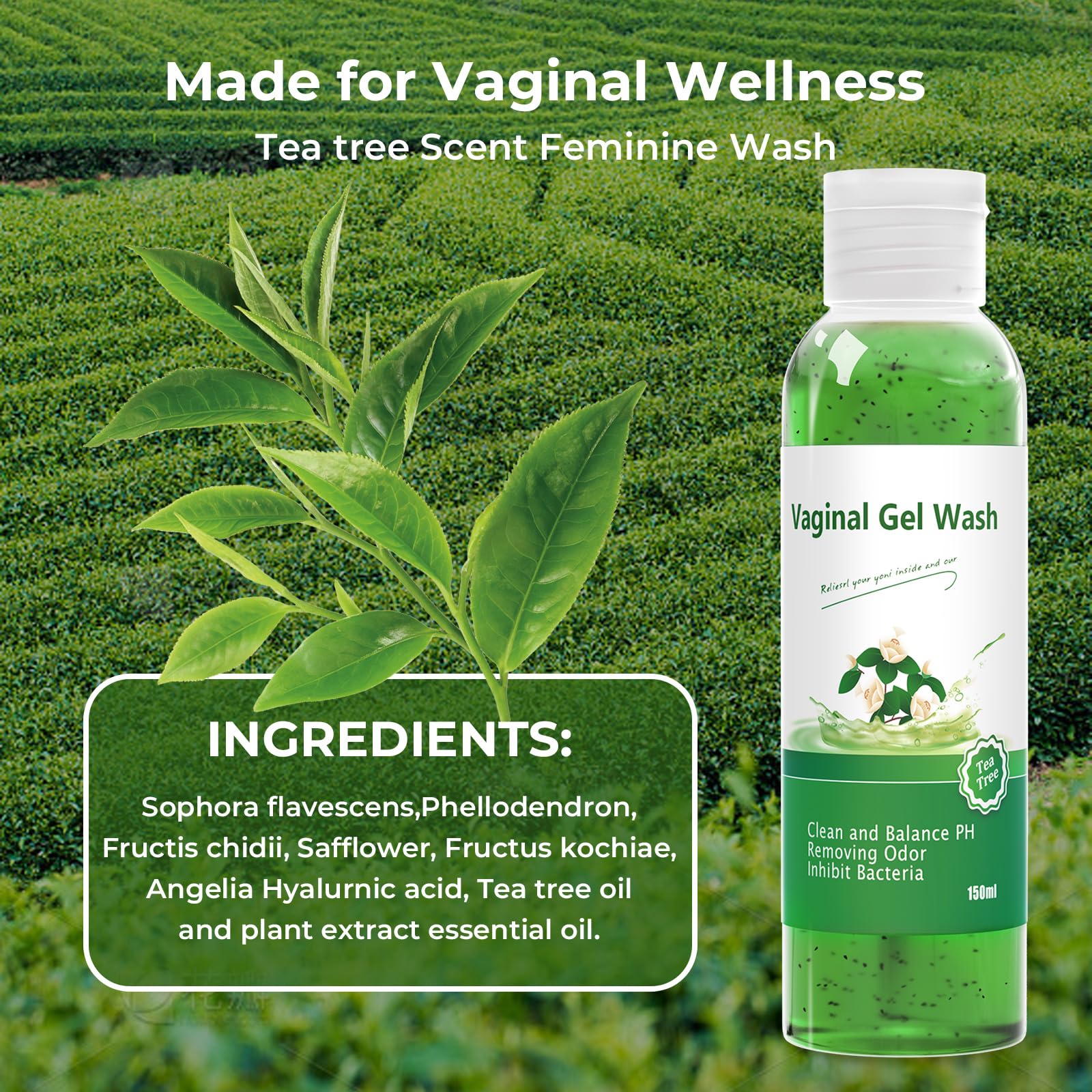 Feminine Wash & Yoni Oil & Yoni Soap Tea Tree Set for Women, Yoni Wash for Vaginal Ph Balance Remove BASSI uk supplements