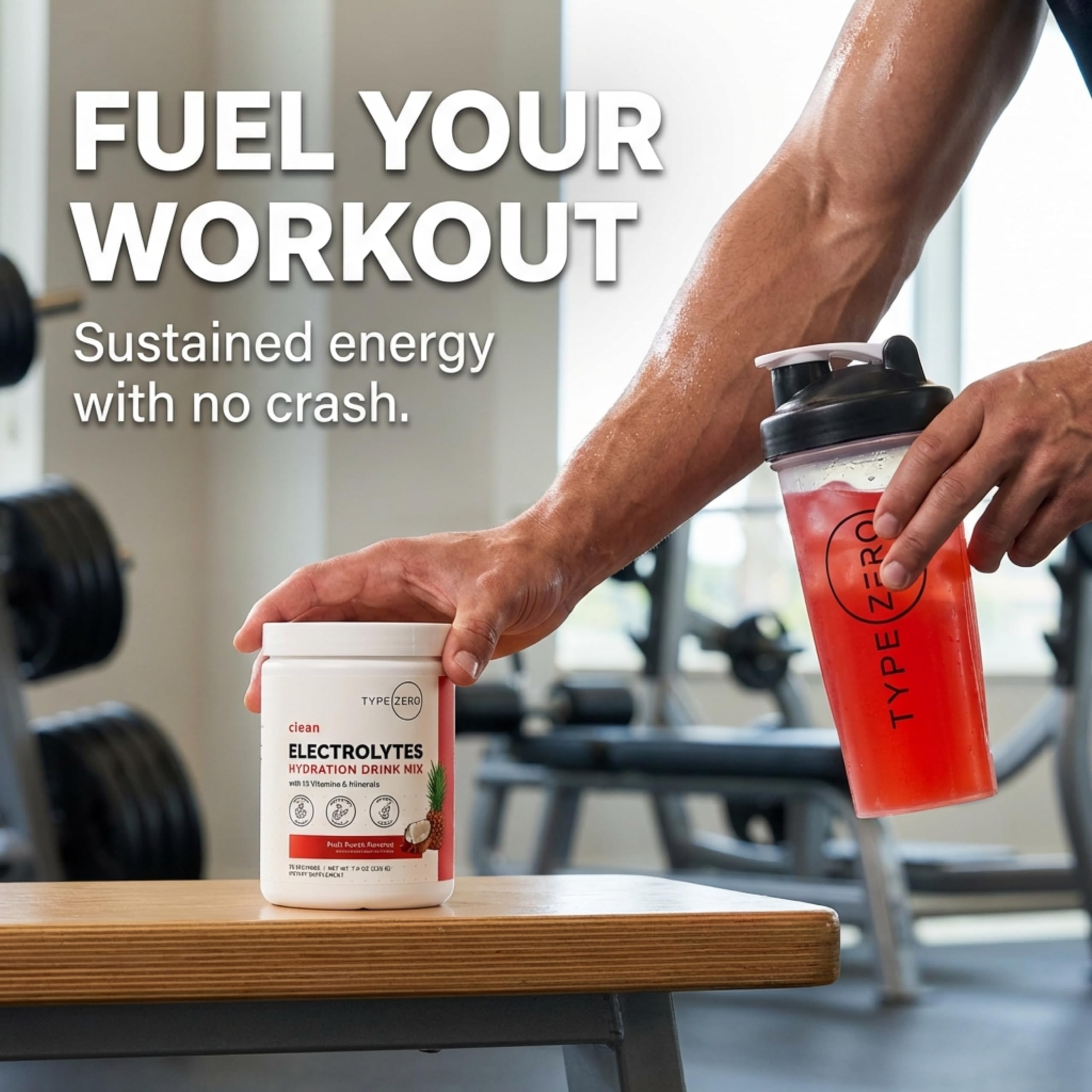 Type Zero Clean Electrolytes Hydration Powder Drink Mix + 14 Essential Vitamins & Minerals - Sugar Free, Zero Artificial Ingredients - Fruit Punch, 50 Servings Type Zero uk supplements