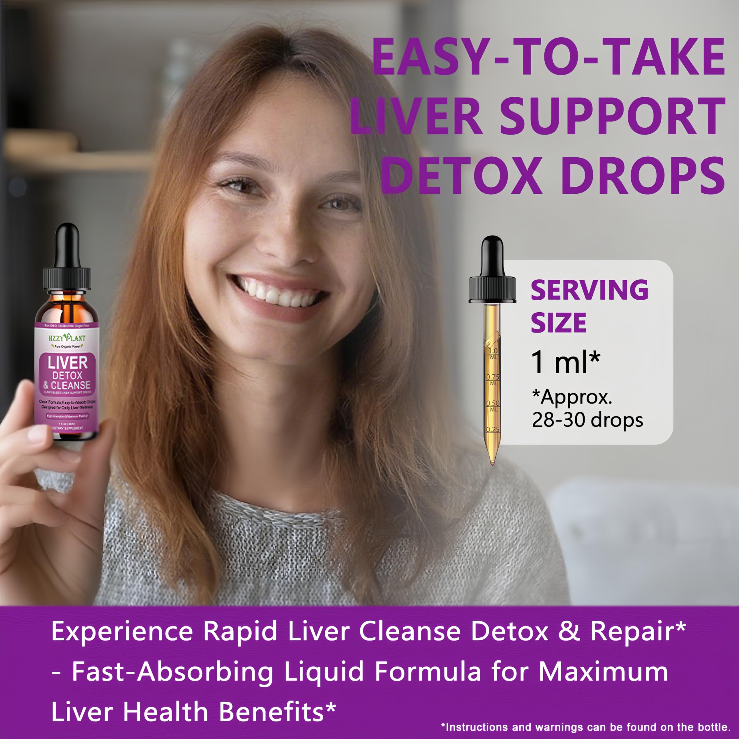 Liver Cleanse Detox & Repair Drops - Liquid Liver Support Tincture with Milk Thistle, Dandelion, Artichoke, TUDCA, NAC, Chanca Piedra - 15-in-1 Advanced Liver Detox Health Supplement - Vegan, Non-GMO HZZYPLANT uk supplements