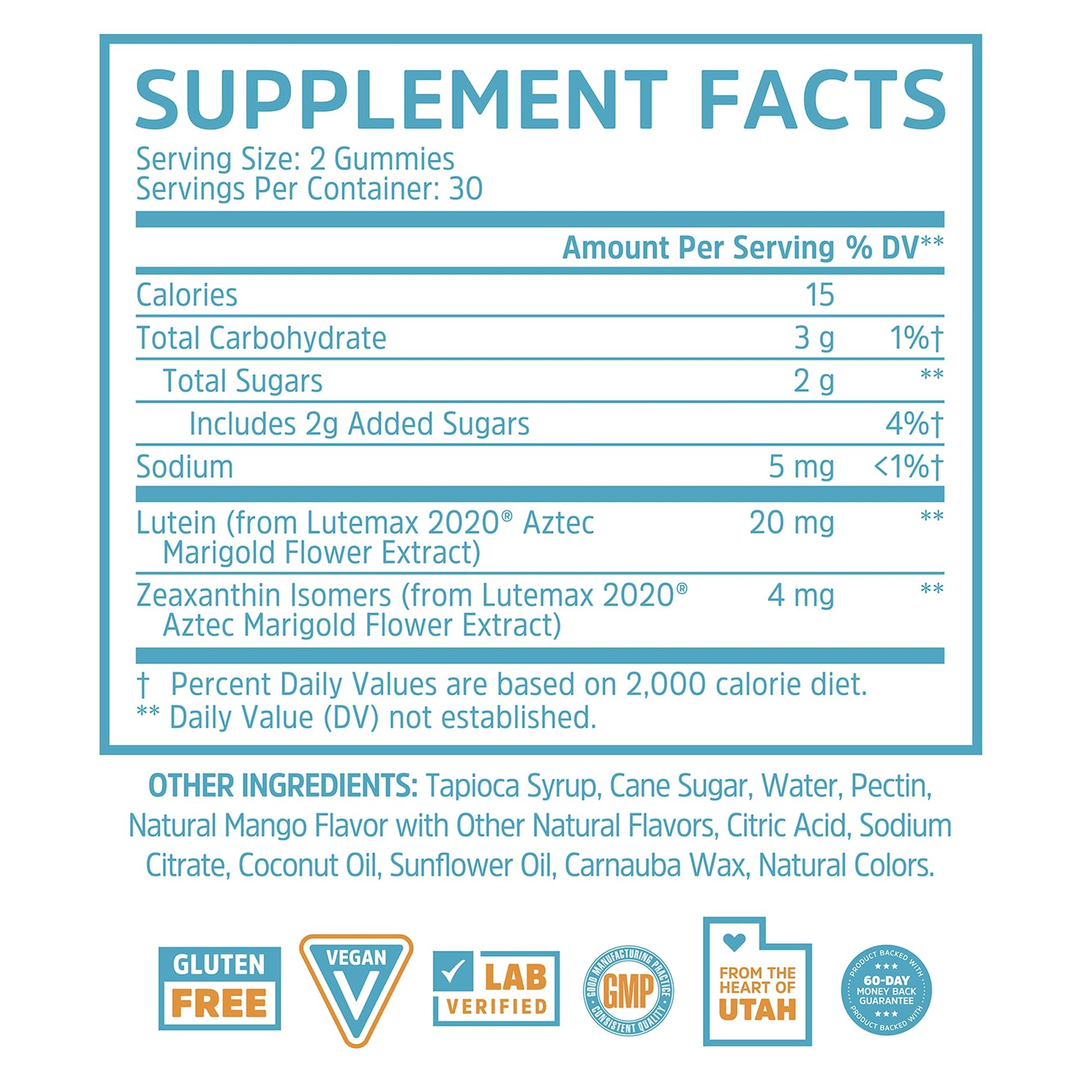 Zhou Screen Eyes Gummies - Lutein Gummies for Eye Health, Lutein and Zeaxanthin for Adults & Kids, Supports Eyesight, Blue Light Vision Health Formula - 60 Count ZHOU uk supplements