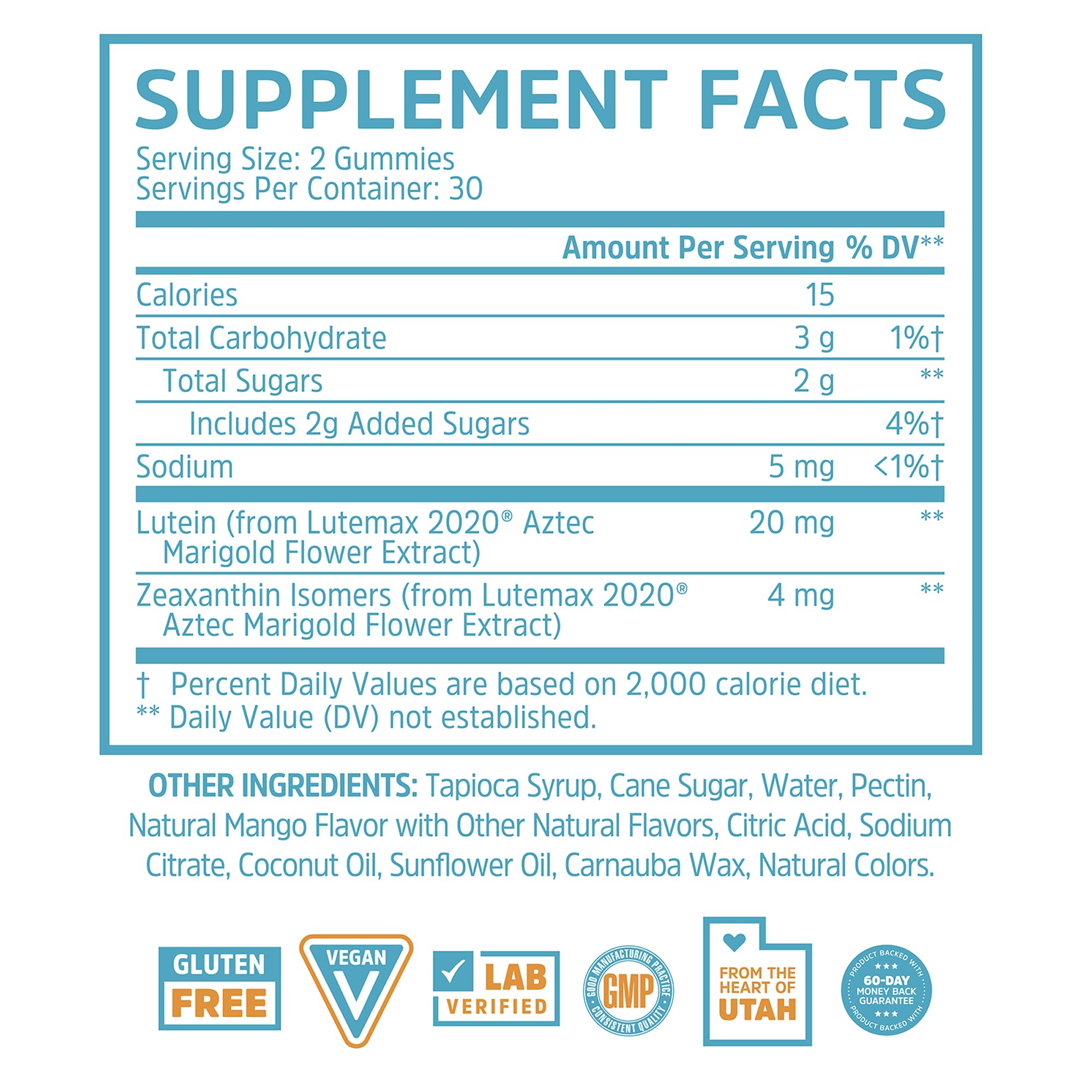 Zhou Screen Eyes Gummies - Lutein Gummies for Eye Health, Lutein and Zeaxanthin for Adults & Kids, Supports Eyesight, Blue Light Vision Health Formula - 60 Count ZHOU uk supplements