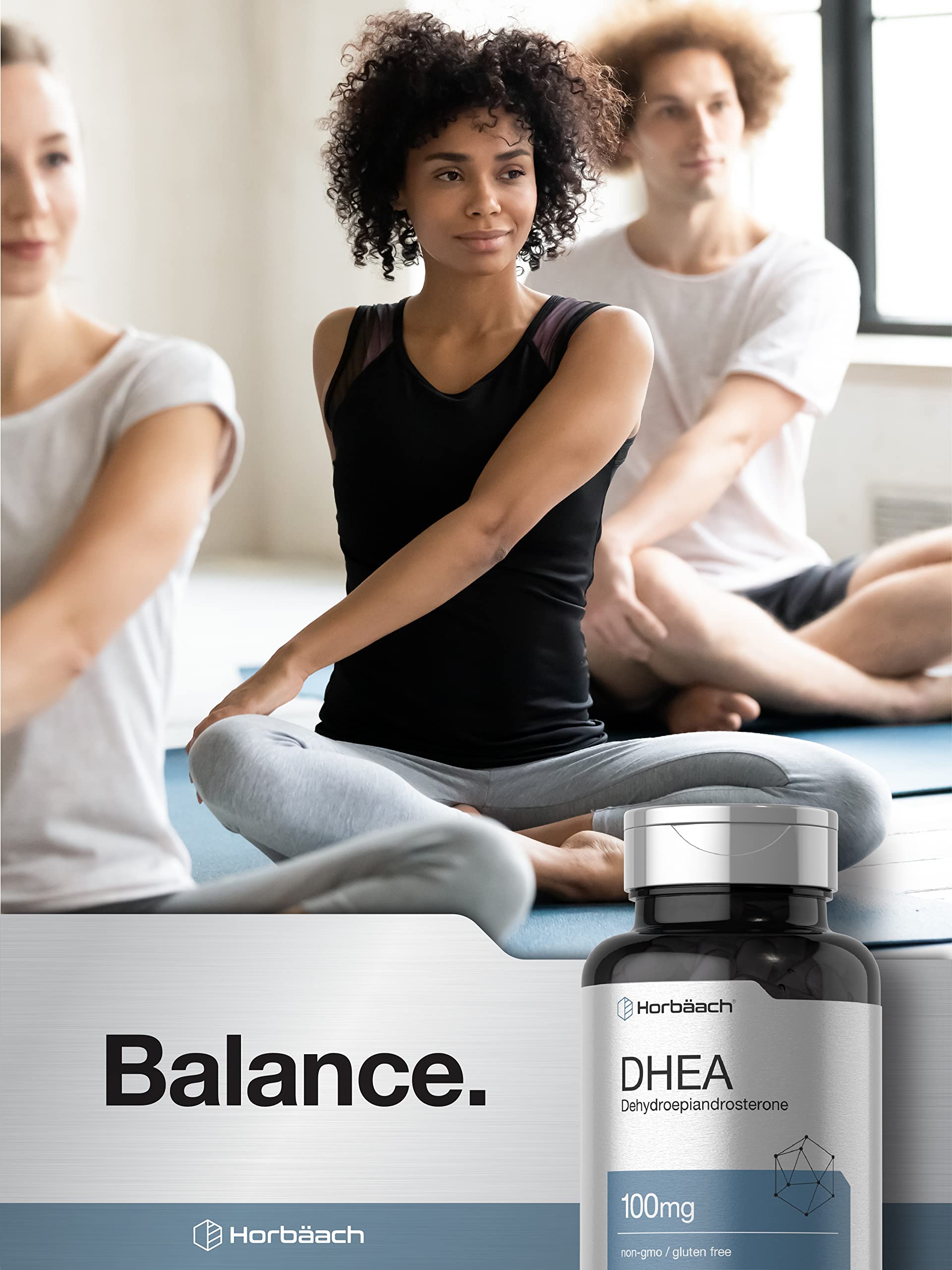 DHEA 100mg | 200 Capsules | Non-GMO, Gluten Free Supplement | by Horbaach Horbäach uk supplements