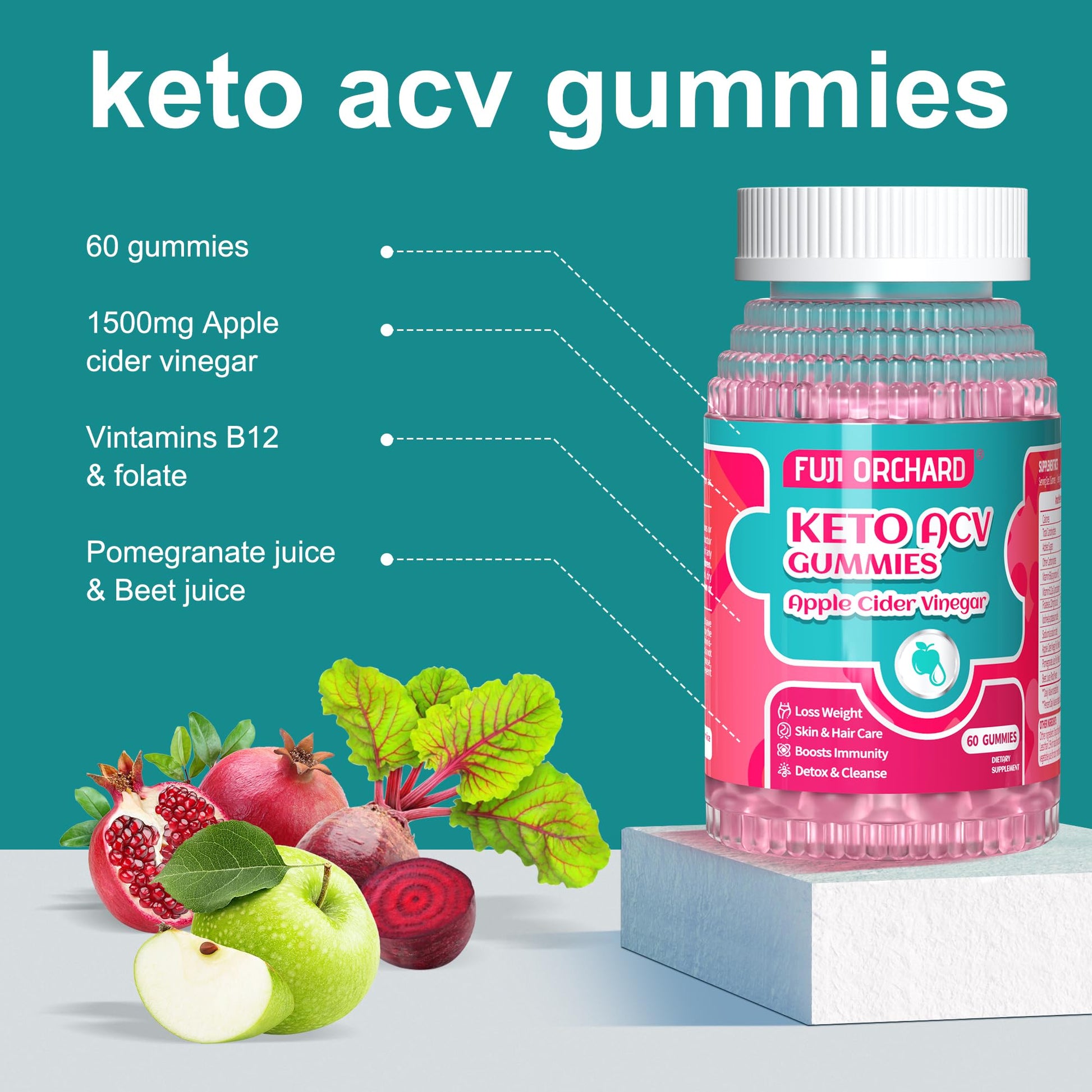 FUJI ORCHARD Keto Acv Gummies, 1500mg Keto Acv Gummies Advanced Weight Loss FUJI ORCHARD uk supplements