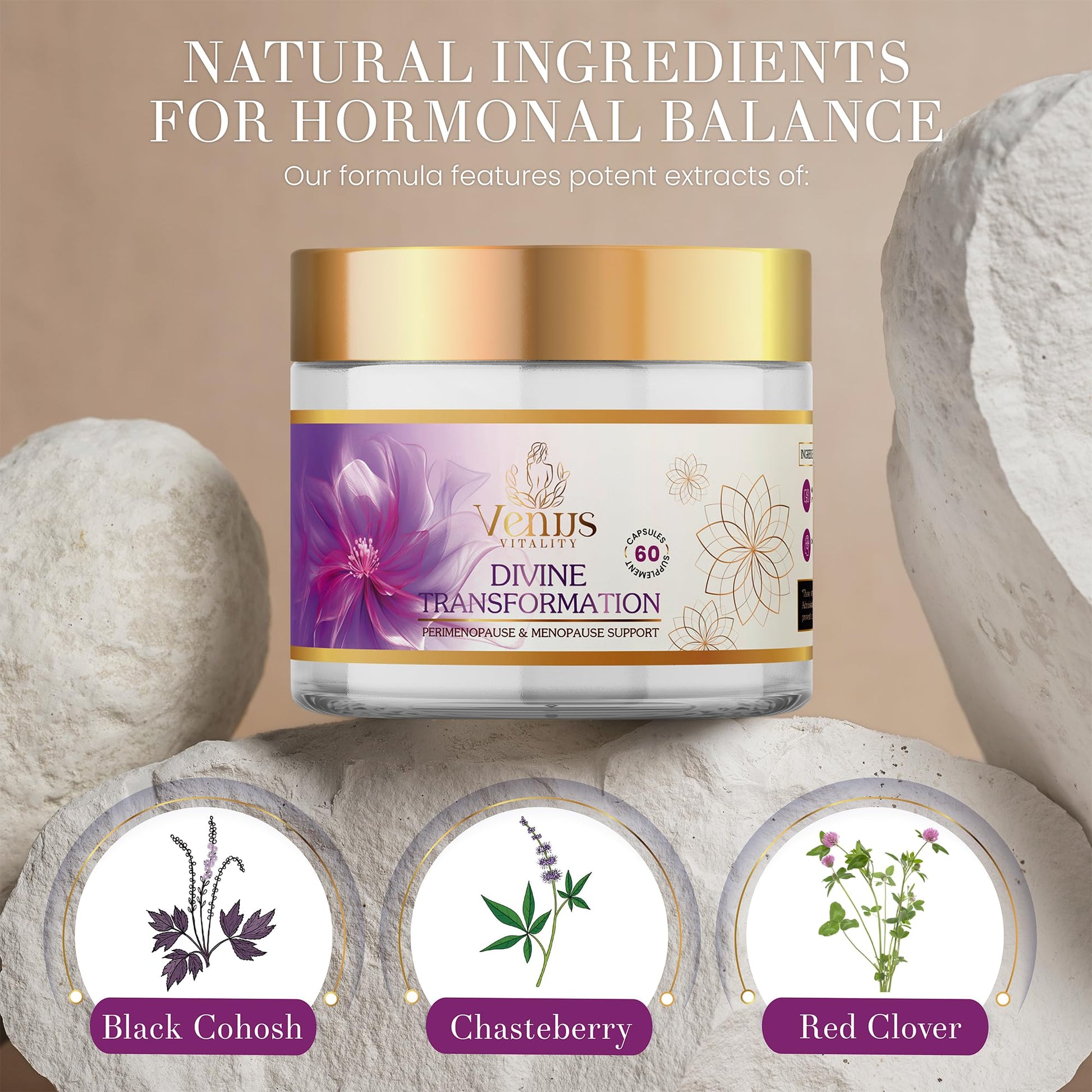Menopause Supplements for Women - Female Hormone Balance & Immune Support - Mood Swings & Restful Sleep - Valerian Root & Saw Palmetto - Black Cohosh for Menopause Hot Flashes Relief - 60 Capsules Venus Vitality uk supplements