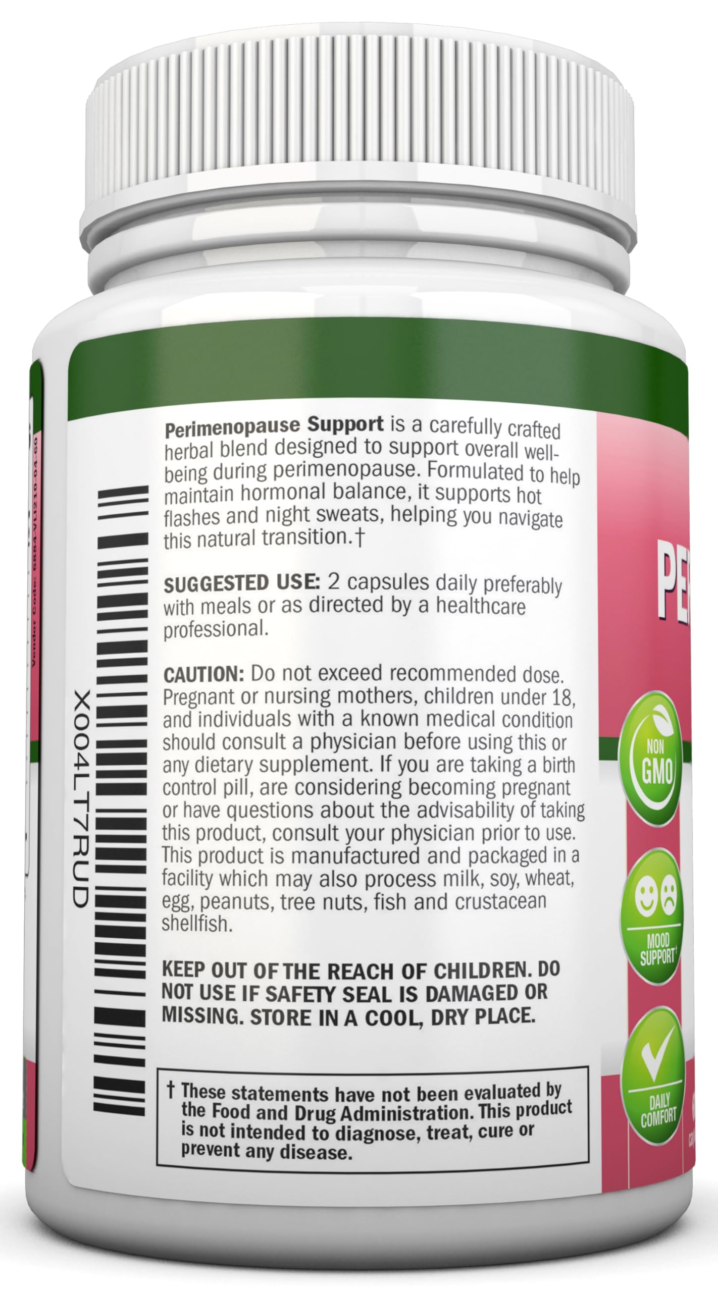 NutriONN Perimenopause Supplement for Women - Natural Support for Hot Flashes & Night Sweats - Improved Mood & Sleep - 11 Herbal Ingredients with Black Cohosh & Red Clover - Hormone Balance - Non-GMO NutriONN uk supplements