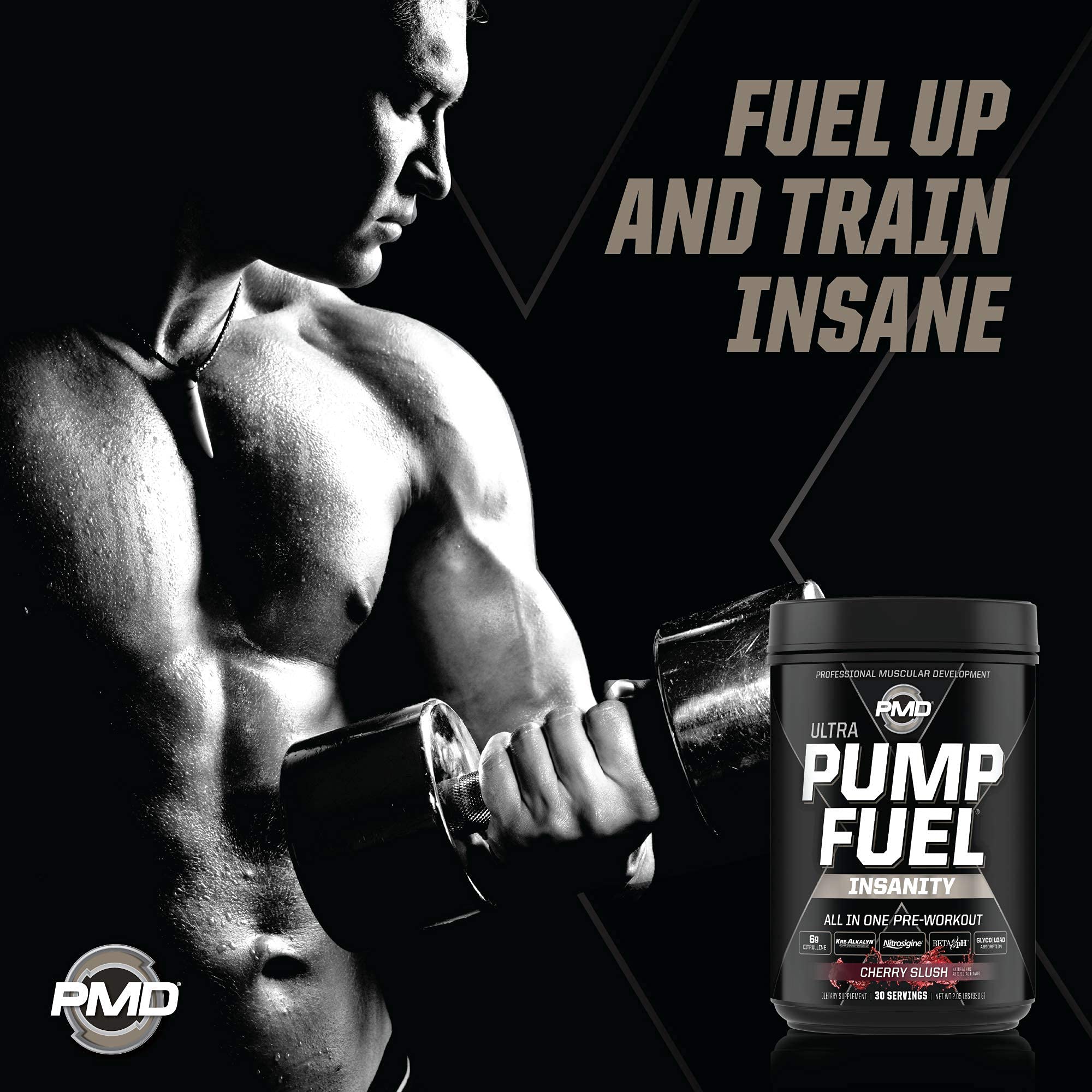 PMD Sports Ultra Pump Fuel Insanity - Pre Workout – Cherry Slush (30 Servings) PMD uk supplements