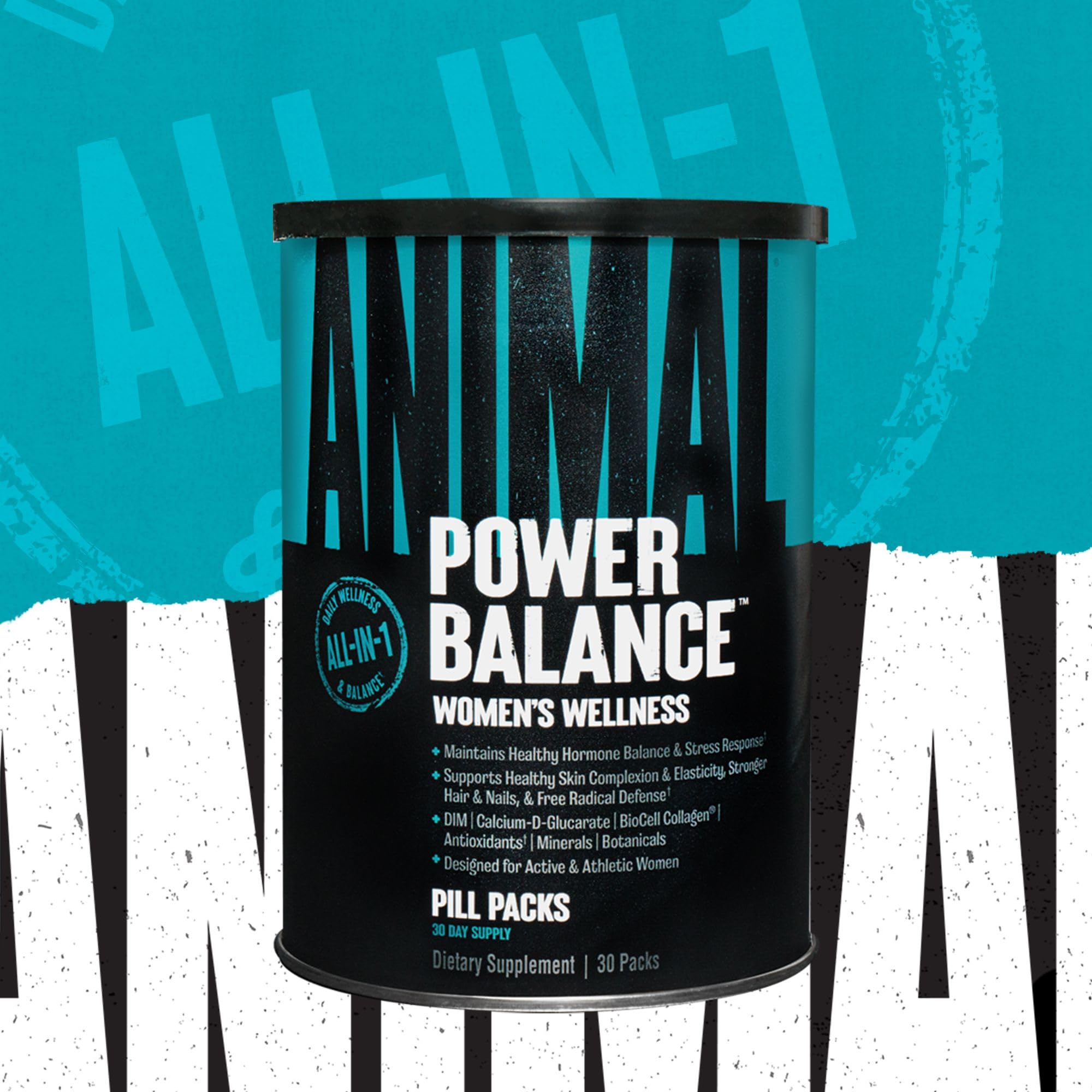 Animal Power Balance – Women's Alpha F Comprehensive Formula – Supports Hormonal Balance, Complexion, Hair, Nails, Mood and Stress, Intestinal Health, & Bone and Joint Health – 30 Packs Animal uk supplements