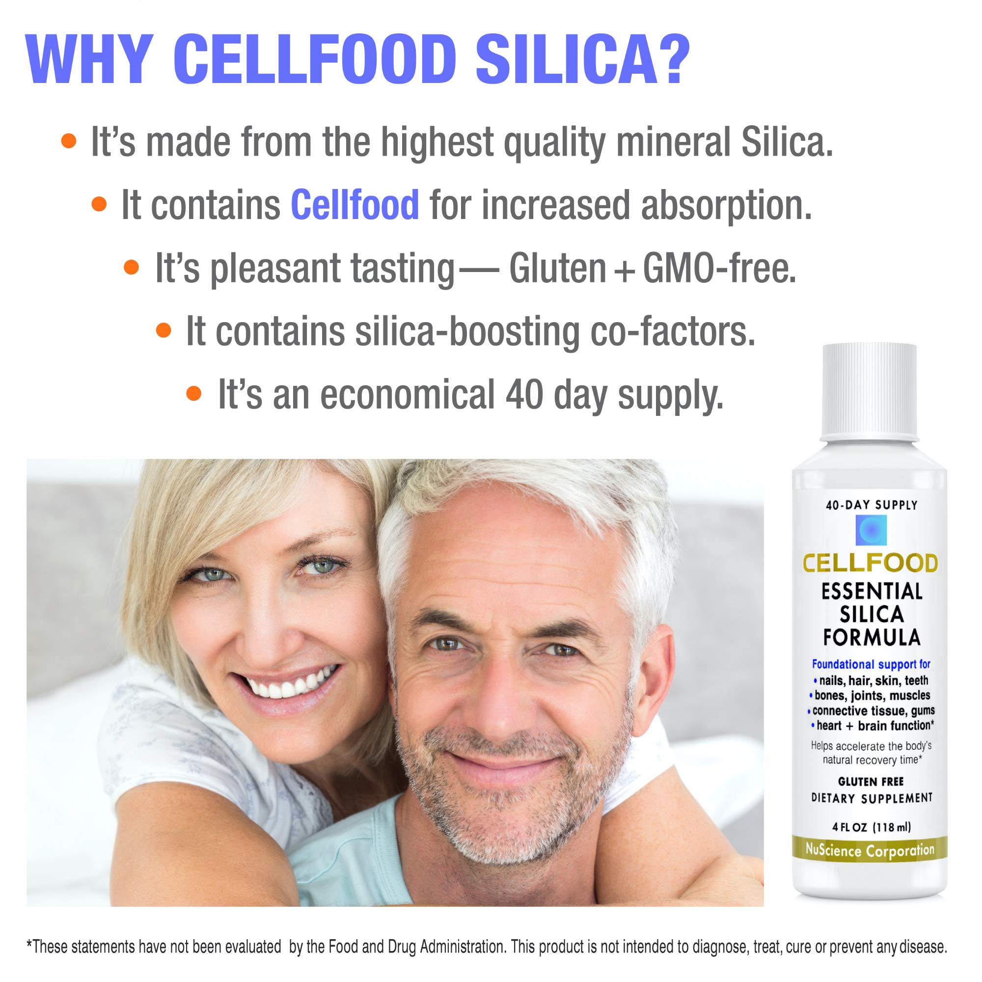 Cellfood Essential Silica Anti-Aging Formula, 4 fl oz - Supports Healthy Bones, Joints, Hair Cellfood uk supplements