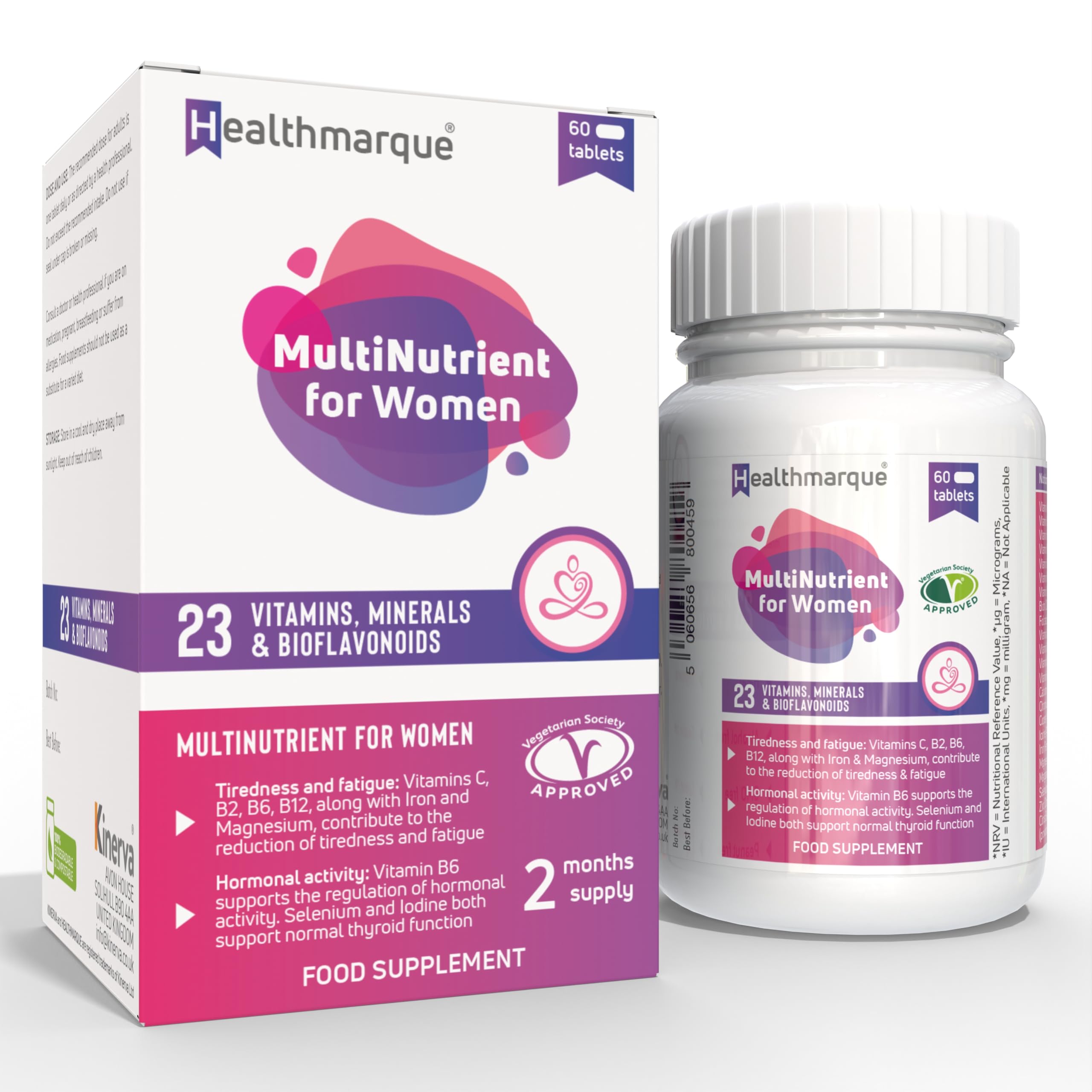 Premium Daily Multivitamin Tablets for Women - 23 Essential Vitamins, Minerals & Bioflavonoids Healthmarque uk supplements