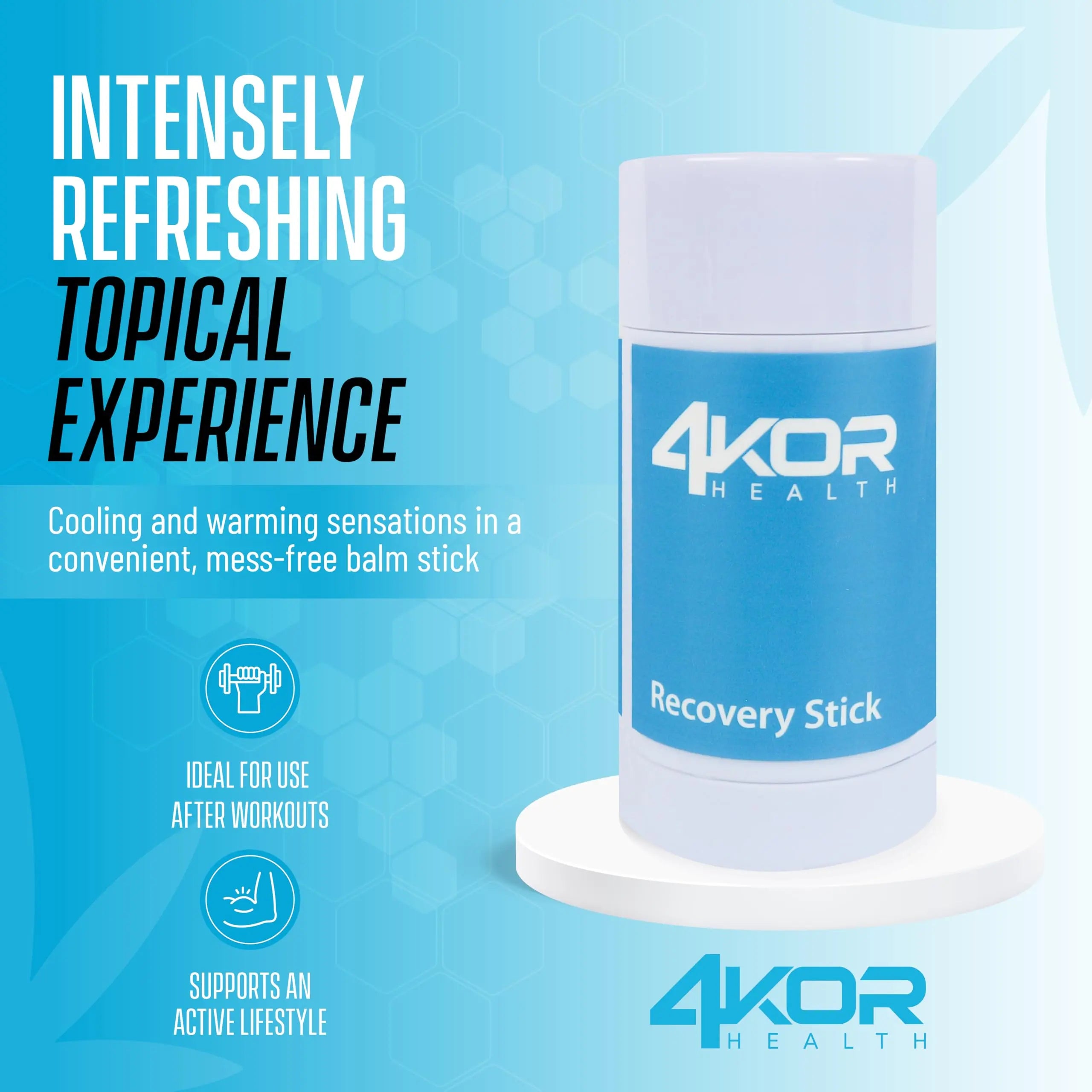 4KOR Hemp Infused Balm Stick – Topical Skin Balm with Cooling & Warming Sensation | Portable, Non-Greasy Twist-Up | 1 oz 4KOR Fitness uk supplements