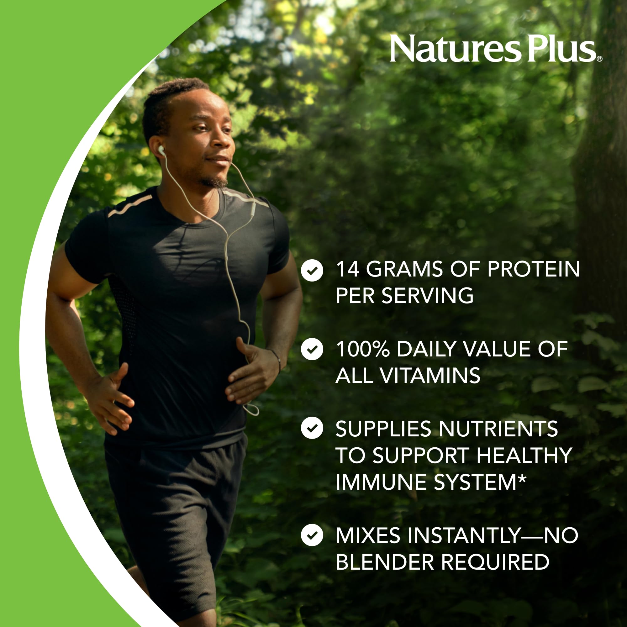 NaturesPlus SPIRU-TEIN, Chocolate - 1.05 lb - Plant-Based Protein Shake - Non-GMO, Vegetarian, Gluten Free - 17 Total Servings NaturesPlus uk supplements