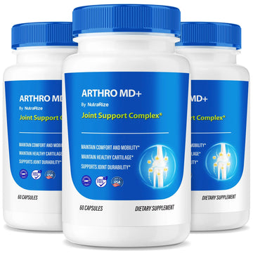 NutraRize (3 Pack) Arthro MD+ Capsules, Official Arthro MD Joint Support, All Natural Formula to Support Flexibility and Mobility, Premium Pills for Healthy Joints, Arthro M D Review (180 Capsules) NutraRize uk supplements