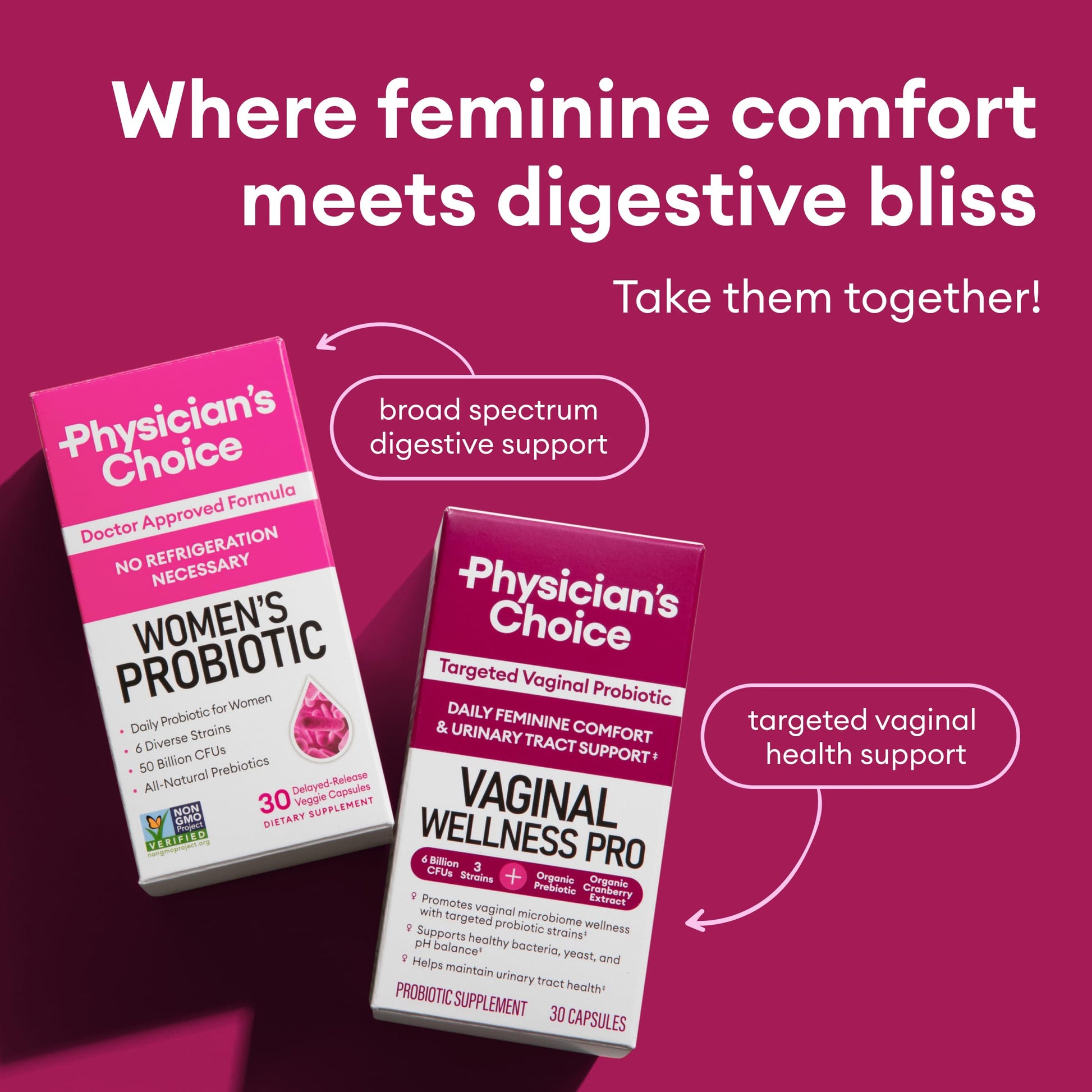 Physician's CHOICE Feminine Power Duo Bundle - Vaginal Probiotic 30ct + Womens Probiotic 60ct Physician's CHOICE uk supplements