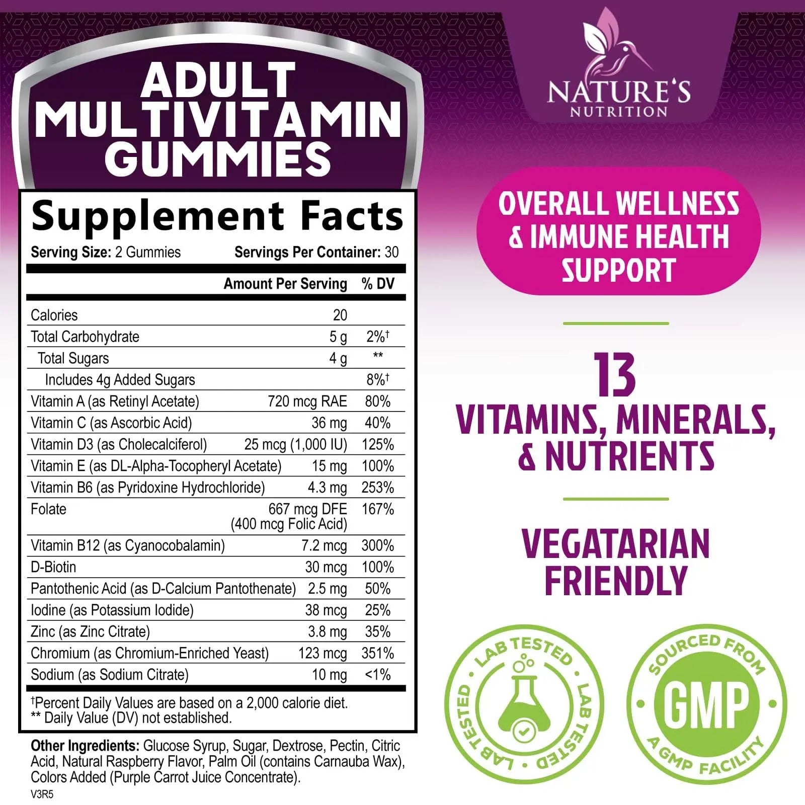 Multivitamin Gummies for Adult with Vitamins A, C, D, B12 - Gummy Multivitamins for Daily Nutritional Support Nature's Nutrition uk supplements