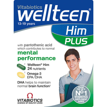 Vitabiotics Wellteen Him Plus Tablets/Capsules, 56 Count (Pack of 1) Wellteen uk supplements
